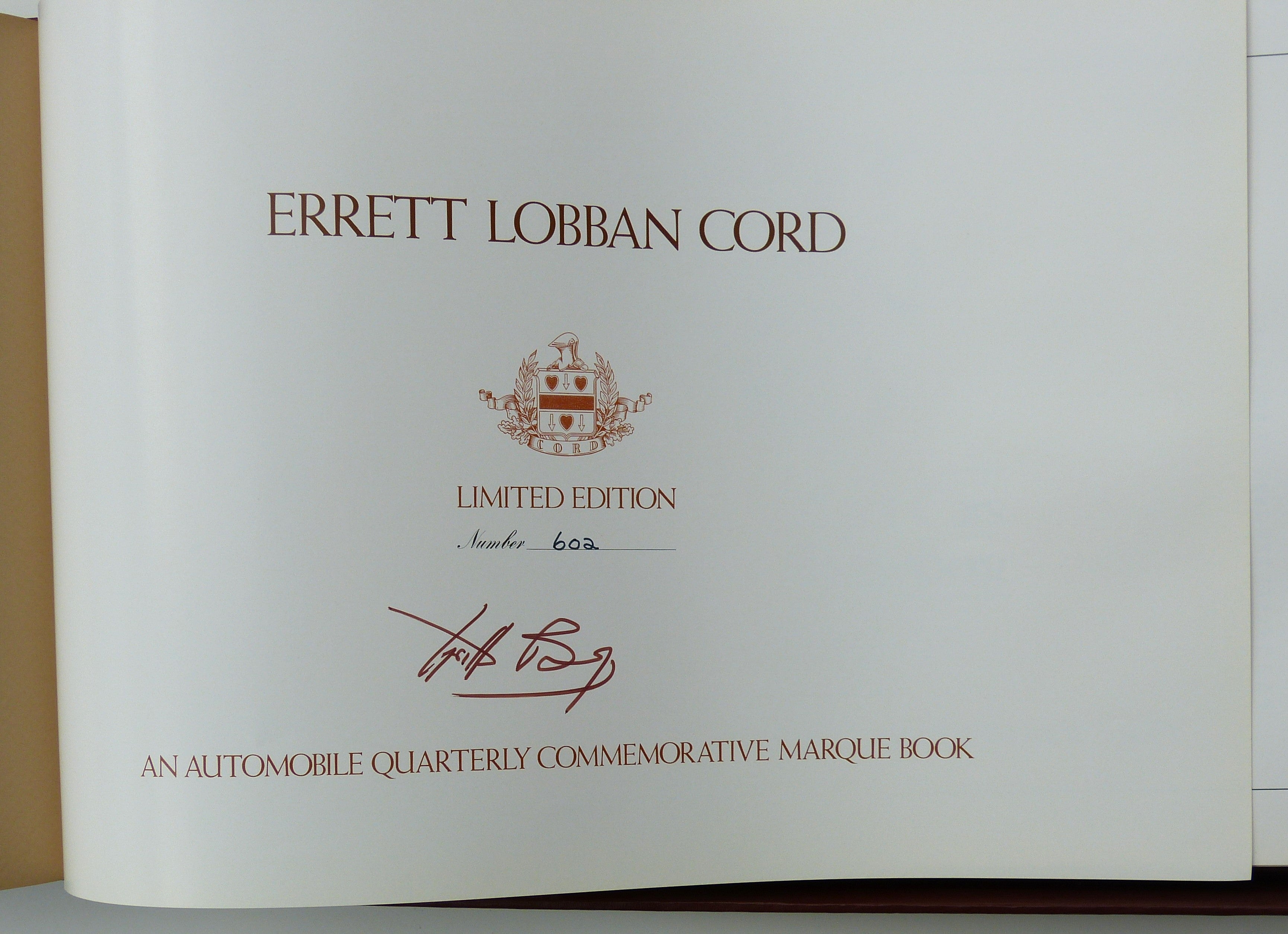 Errett Lobban Cord His Empire, His Motor Cars, Auburn.Cord.Duesenberg Griffith Borgeson