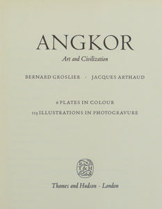 Angkor Art and Civilization by Groslier, Bernard
