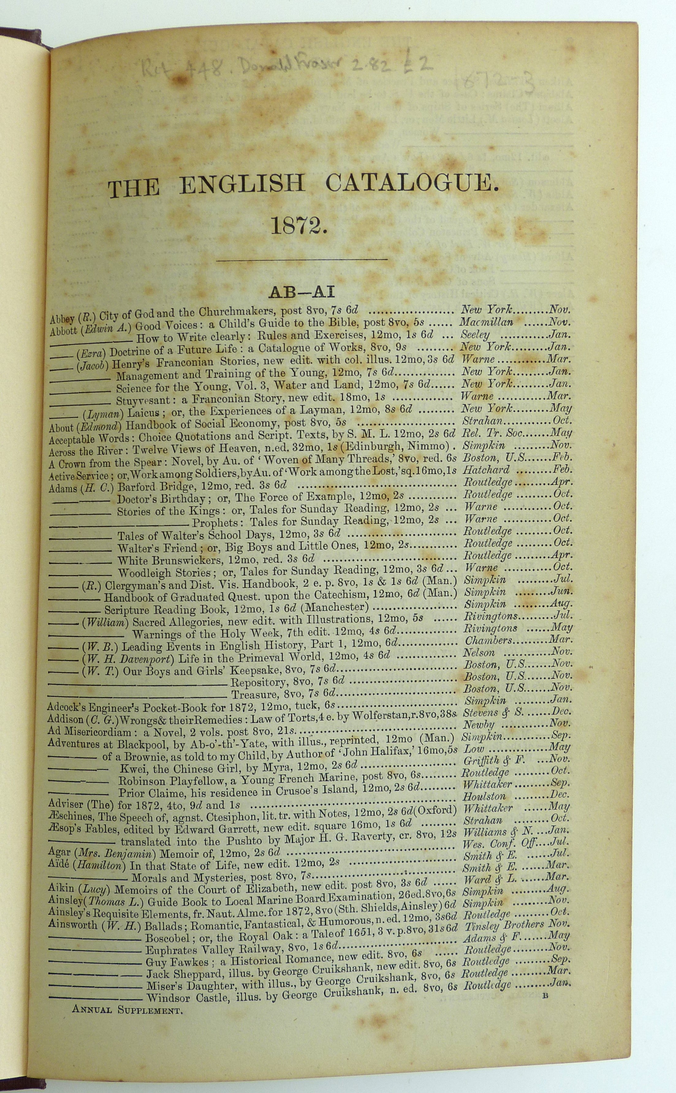 English Catalogue 1872