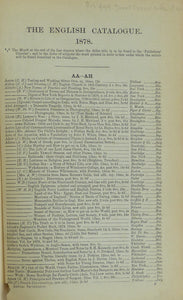 English Catalogue 1878