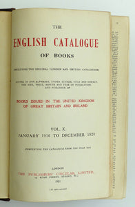 English Catalogue Of Books 1916-1920