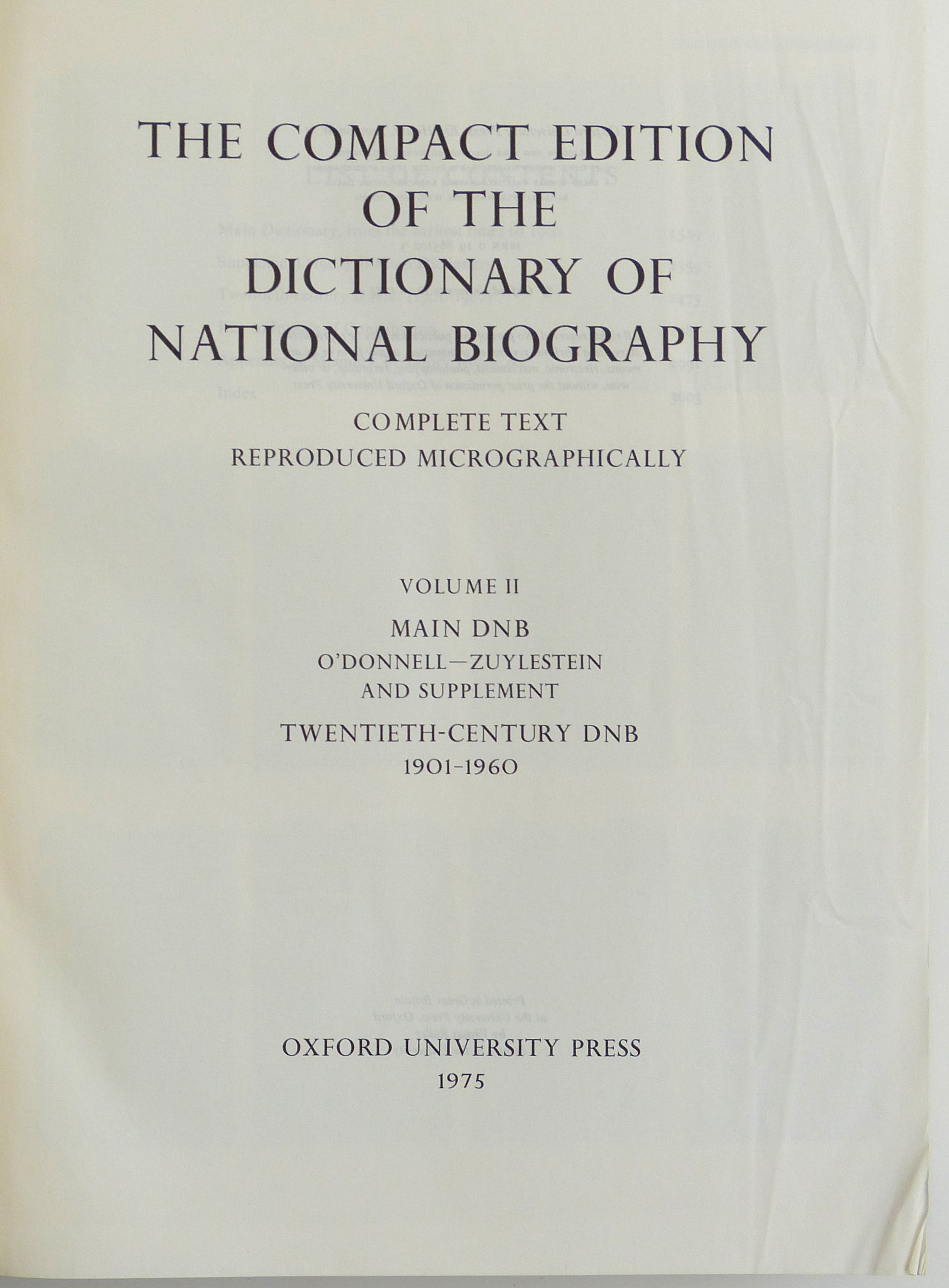 Dictionary of National Biography: v. 1-28 in 2 volumes by O'Donnell, A.