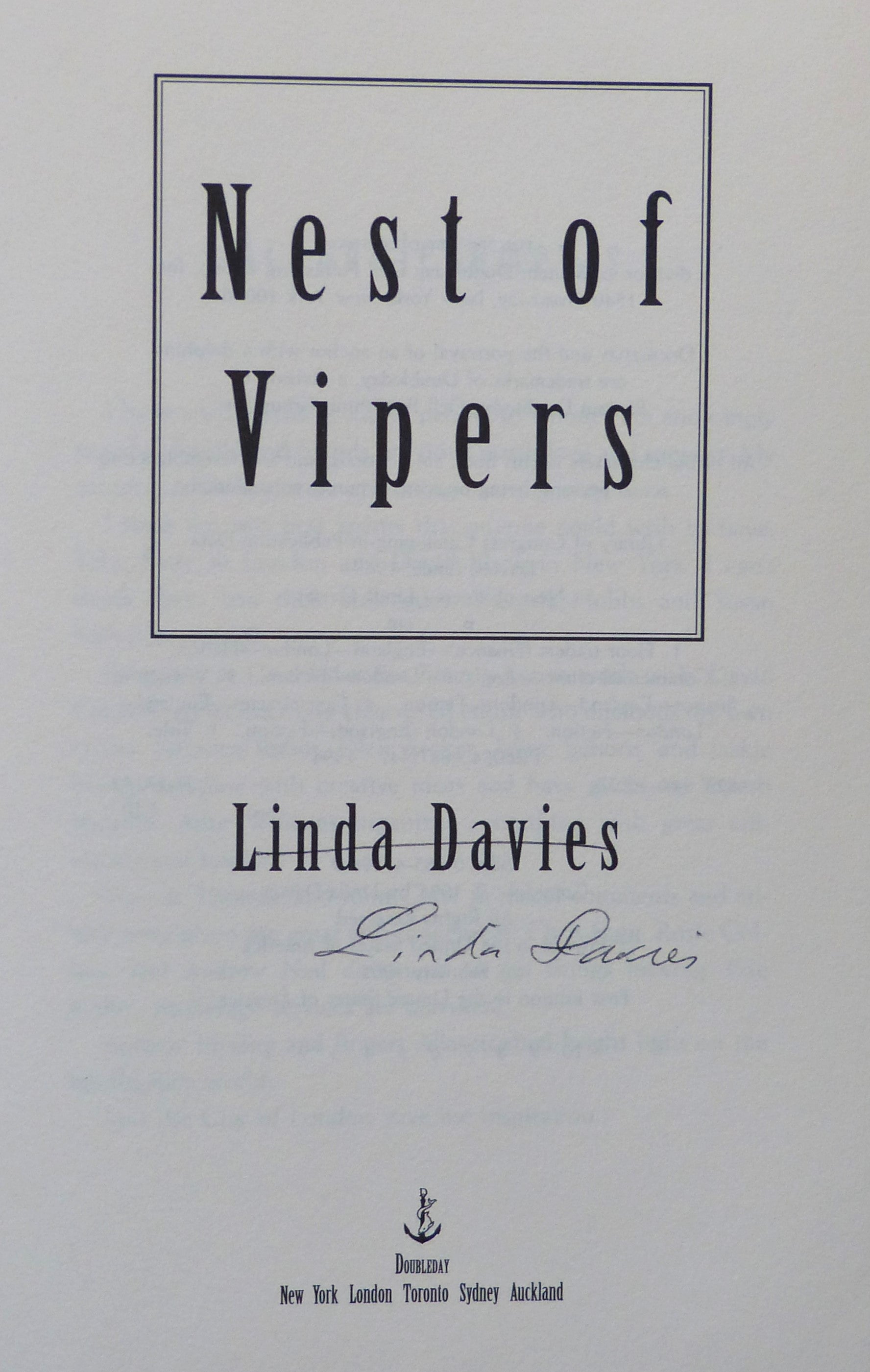 Nest of Vipers by Davies, Linda