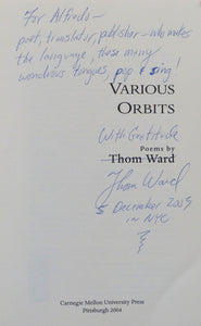 Various Orbits (Carnegie Mellon Poetry) by Ward, Thom