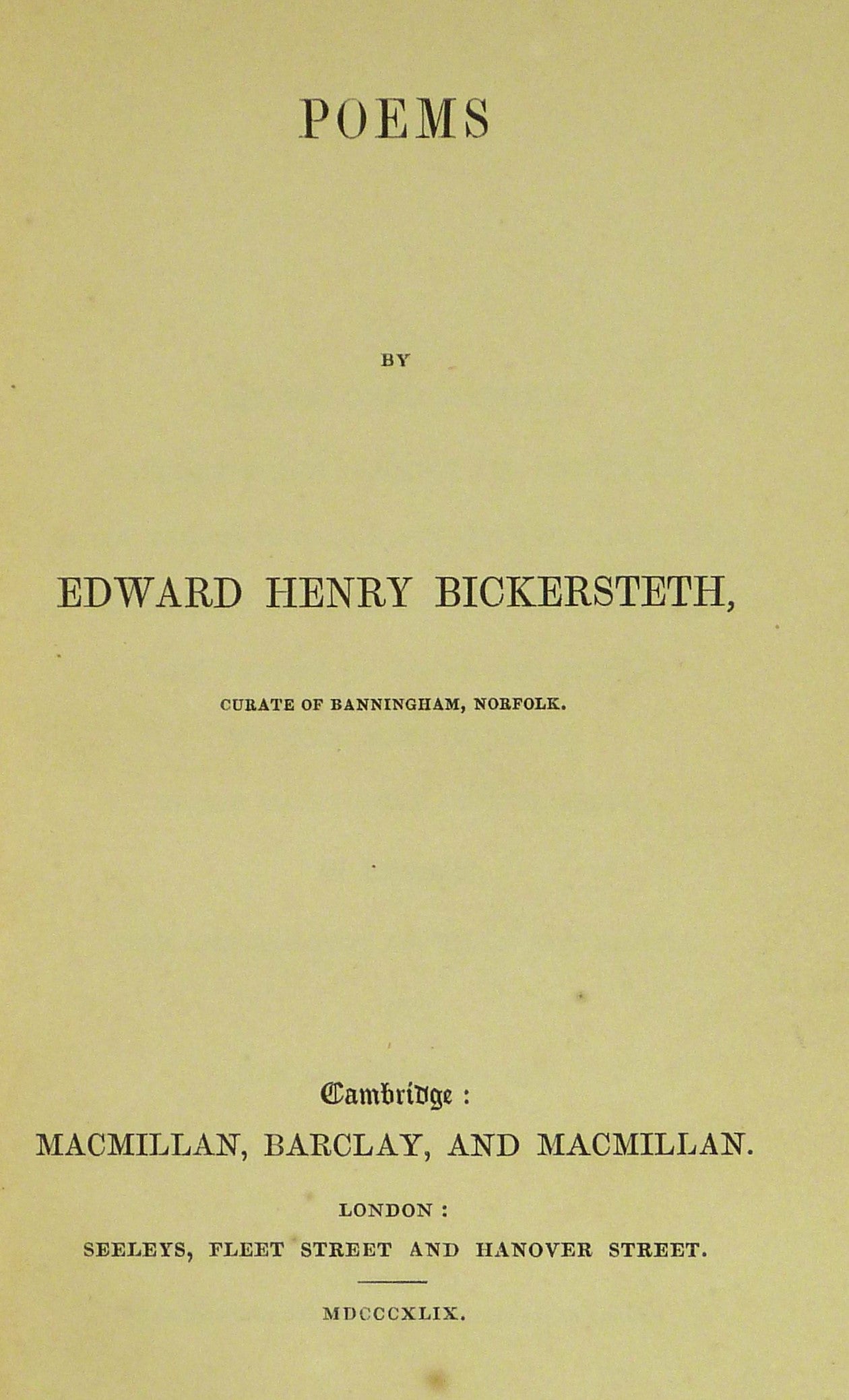 Poems by Edward Henry Bickersteth