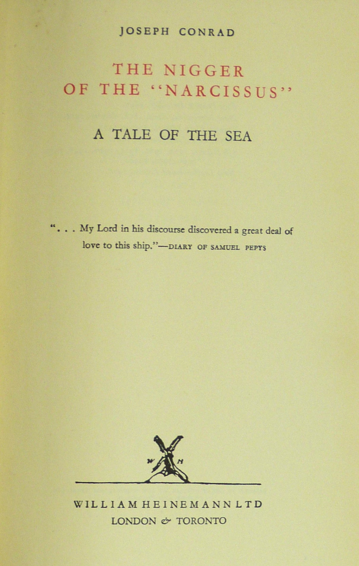 The Nigger of the Narcissus by Conrad, J