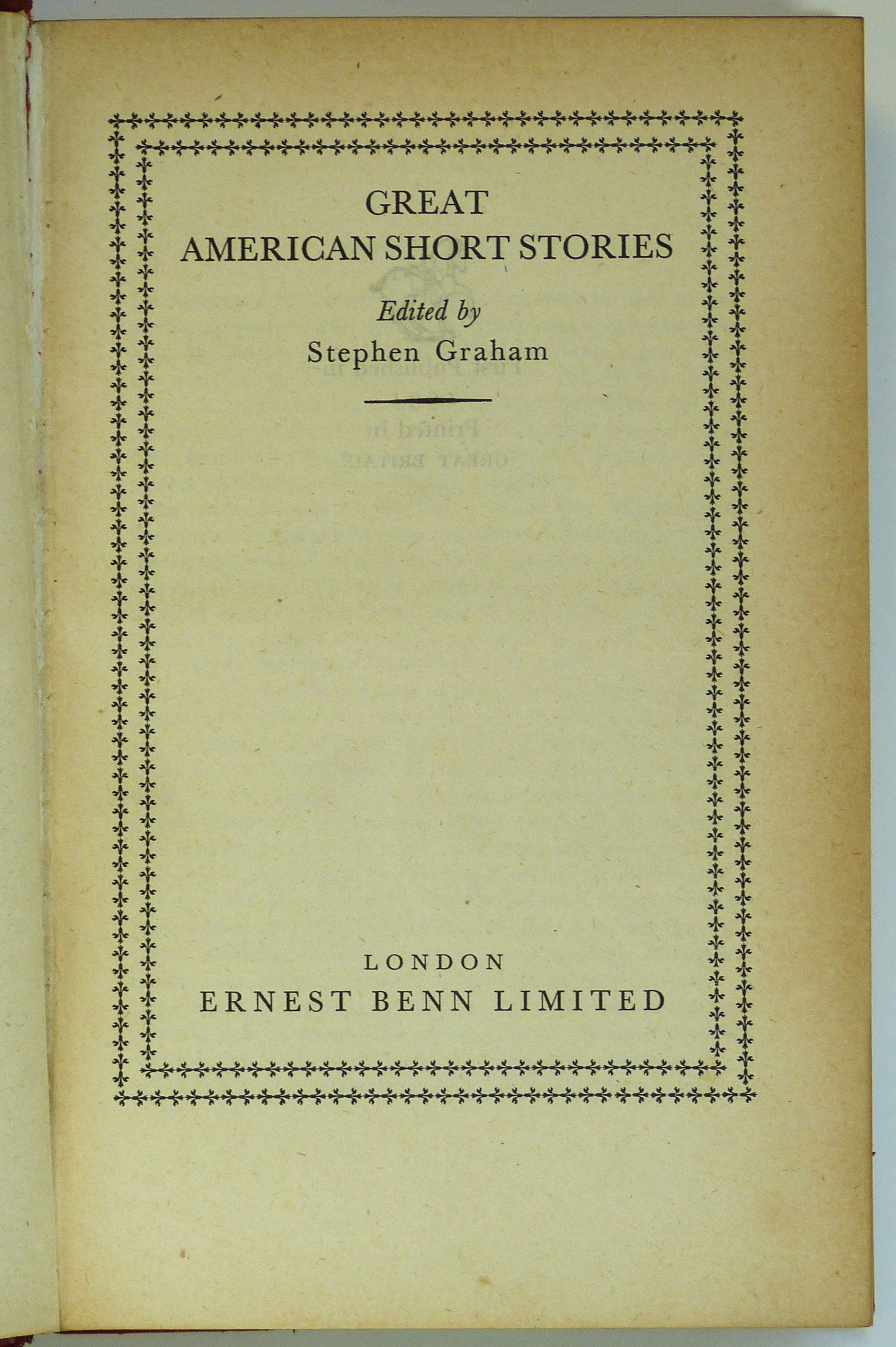 GREAT AMERICAN SHORT STORIES