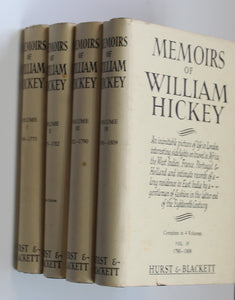 Memoirs Of William Hickey: Volumes 1-4 by Hickey, William.