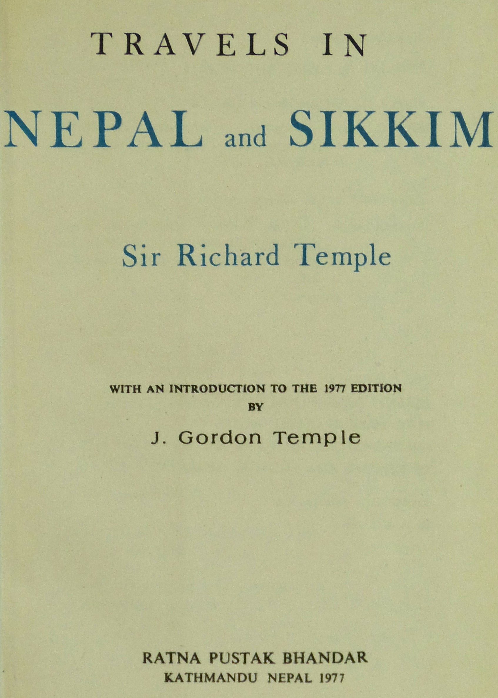 Travels in Nepal and Sikkim Temple, Sir Richard Carnac