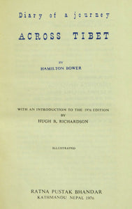 Diary of a Journey Across Tibet. with an Introduction to the 1976 Edition by Hugh B. Richardson