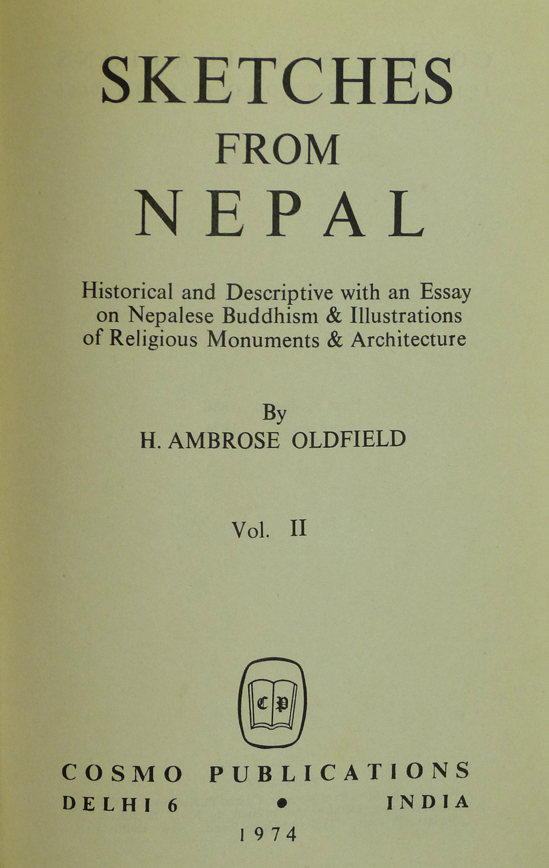 Sketches From Nepal Vol.2 by Oldfield,H. Ambrose.