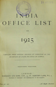 The India Office List 1925