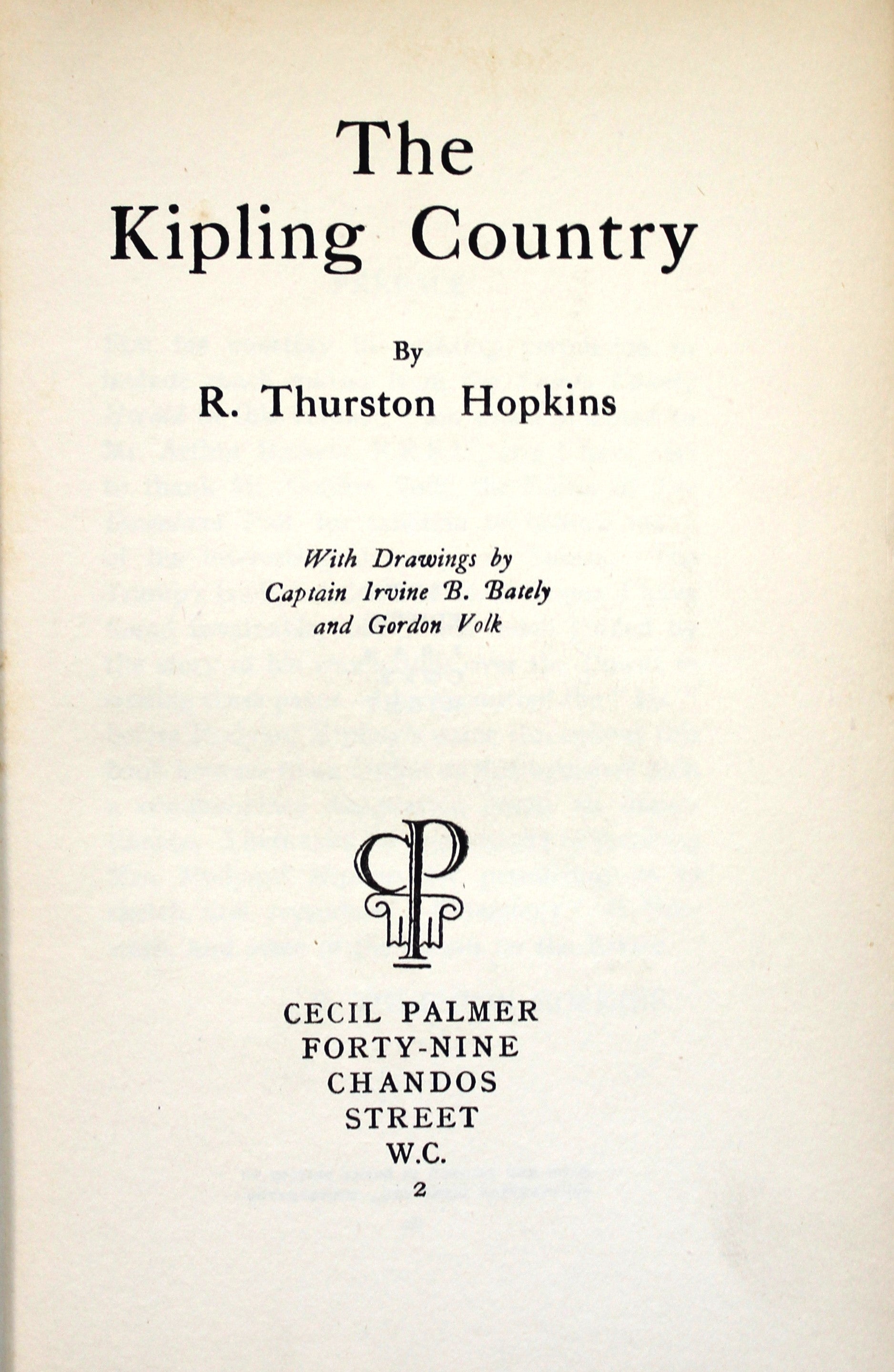 THE KIPLING COUNTRY by  Hopkins, R.Thurston.