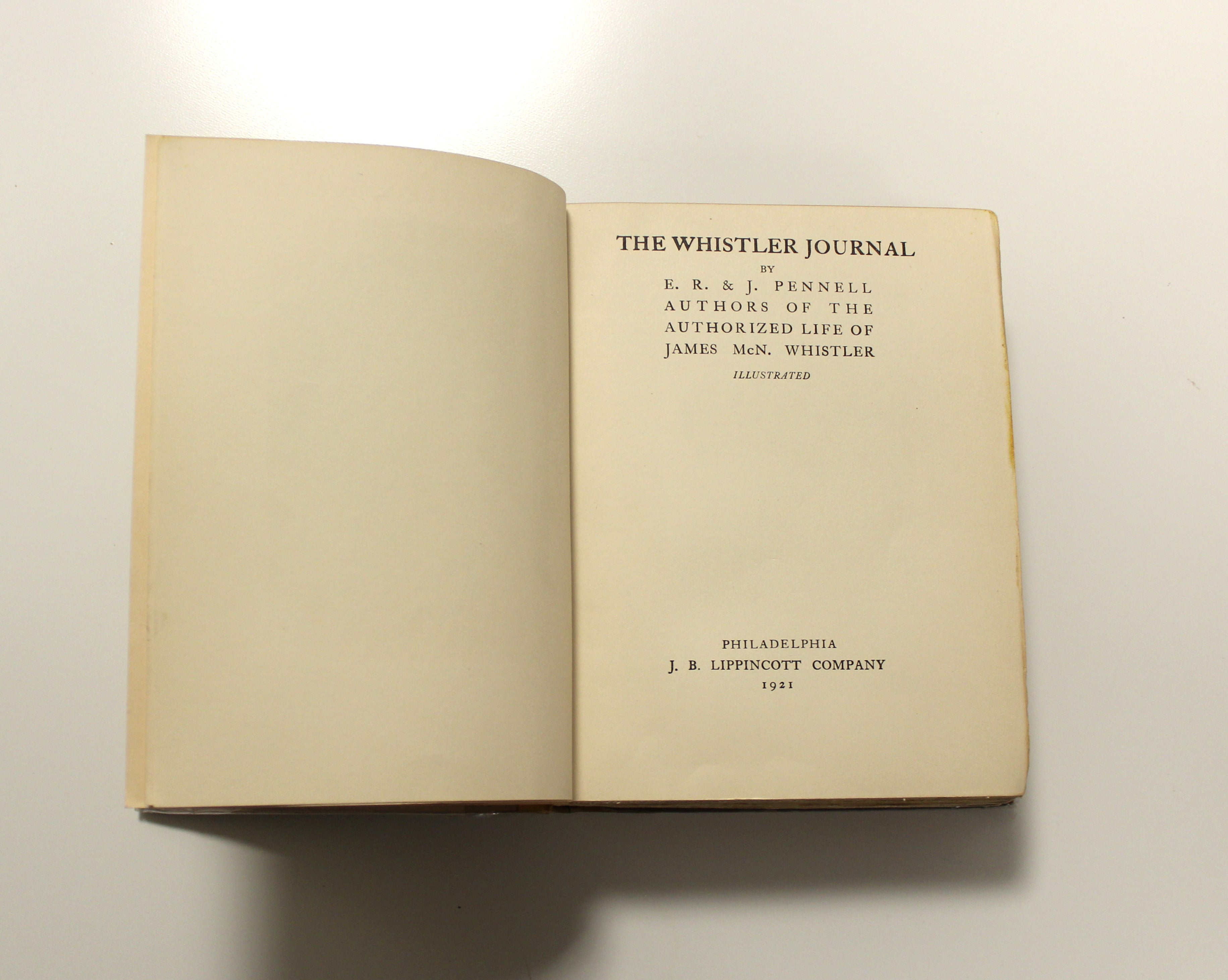 The Whistler Journal by E. R. & J. Pennell. Whistler, James A. McNeill.