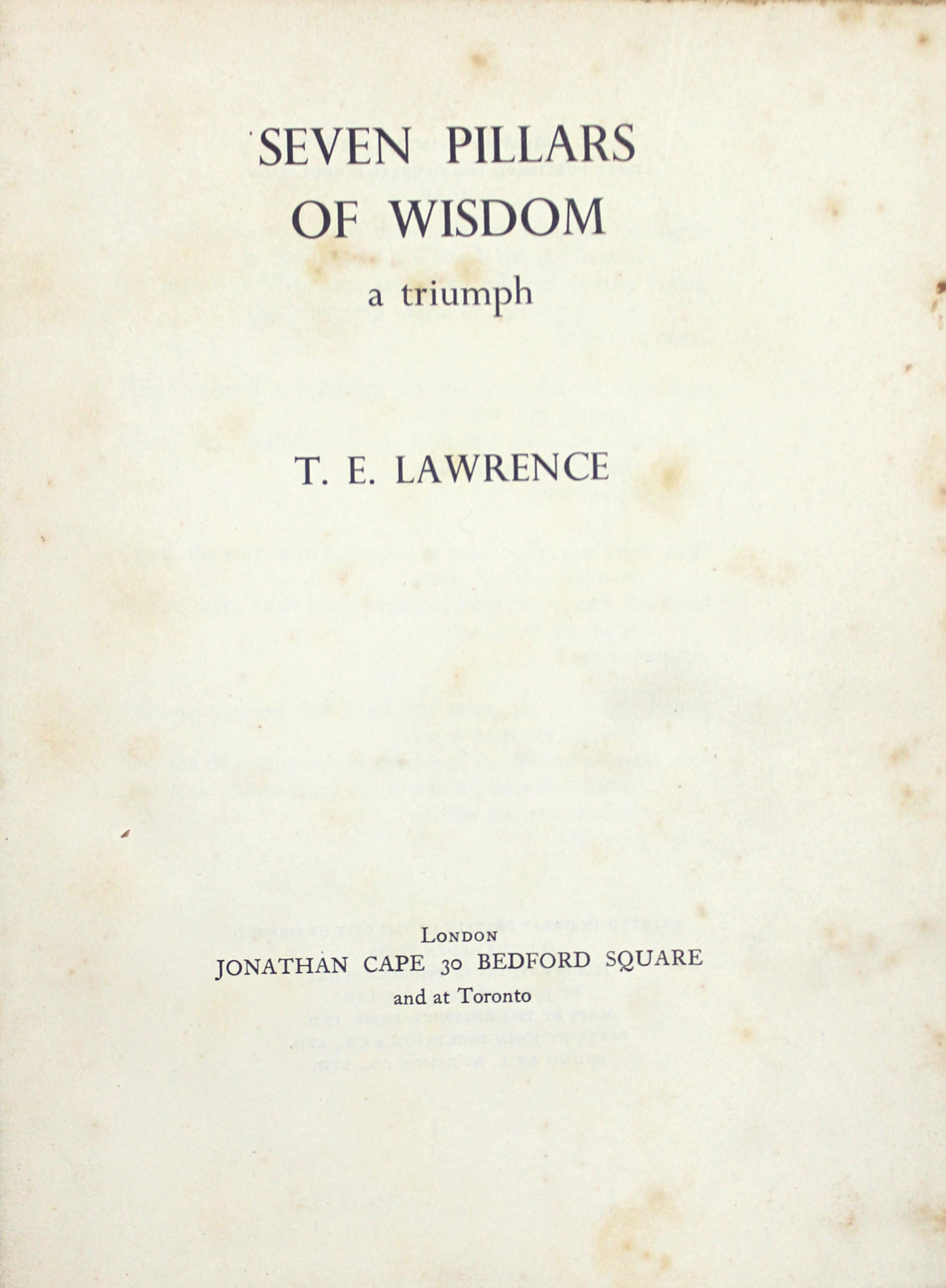 Seven Pillars of Wisdom by  T. E. Lawrence