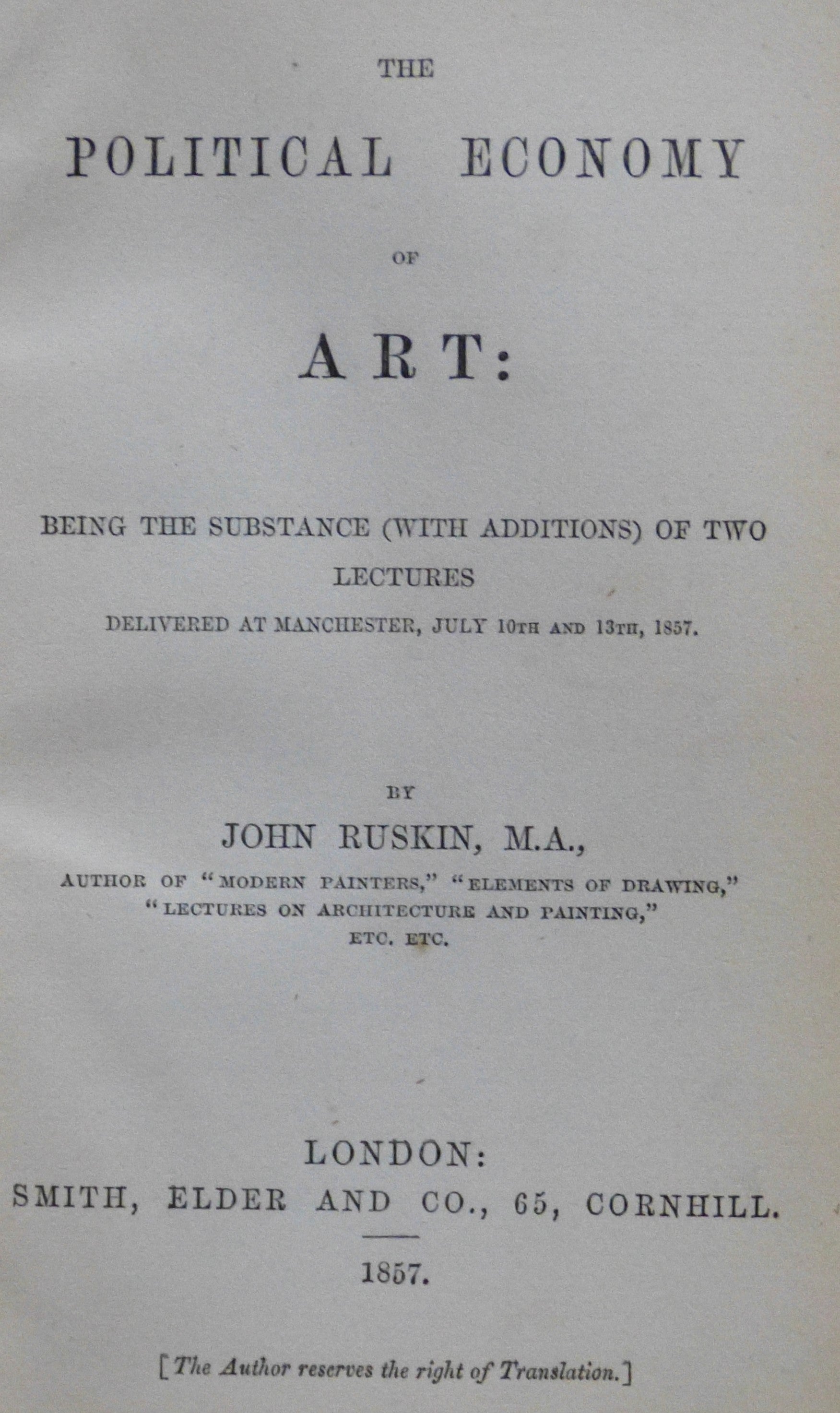 Political Economy of Art by  Ruskin, J