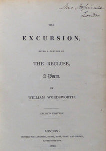 The Excursion, Being a Portion of the Recluse, a Poem by Wordsworth, William