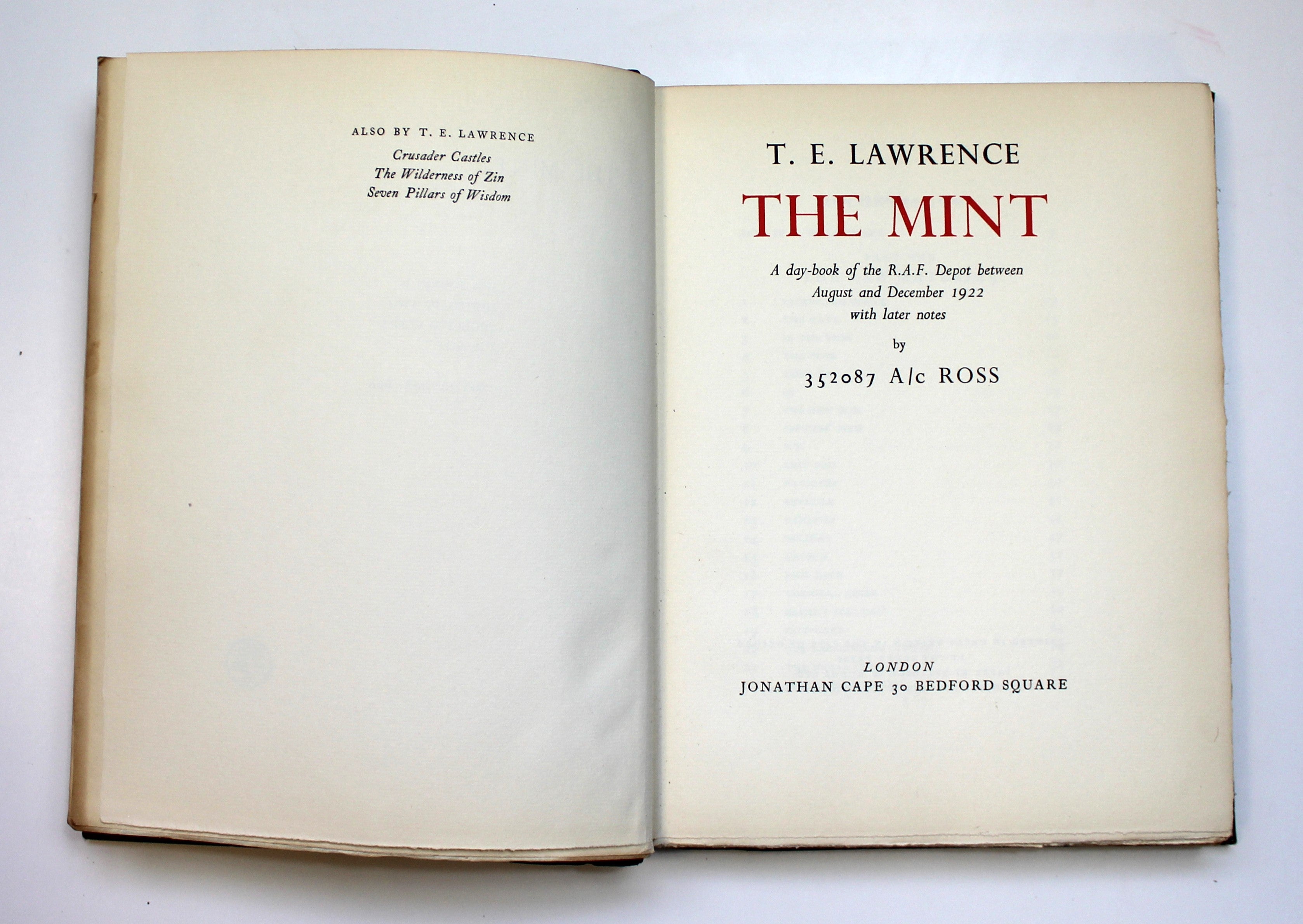 The Mint Lawrence, by T. E. as 352087 A/c Ross