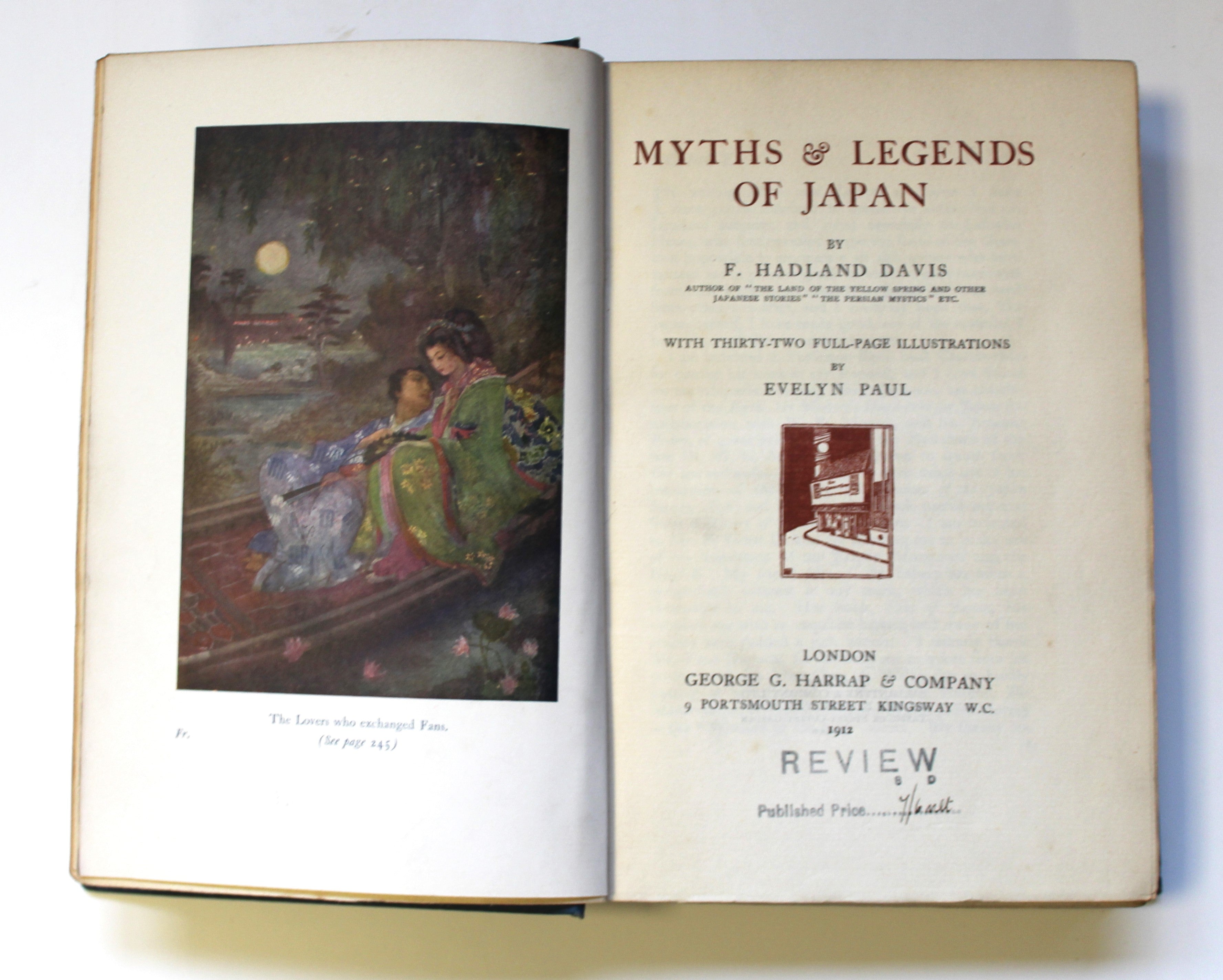 MYTHS AND LEGENDS OF JAPAN by Davis, F. Hadland & Paul (illus), Evelyn