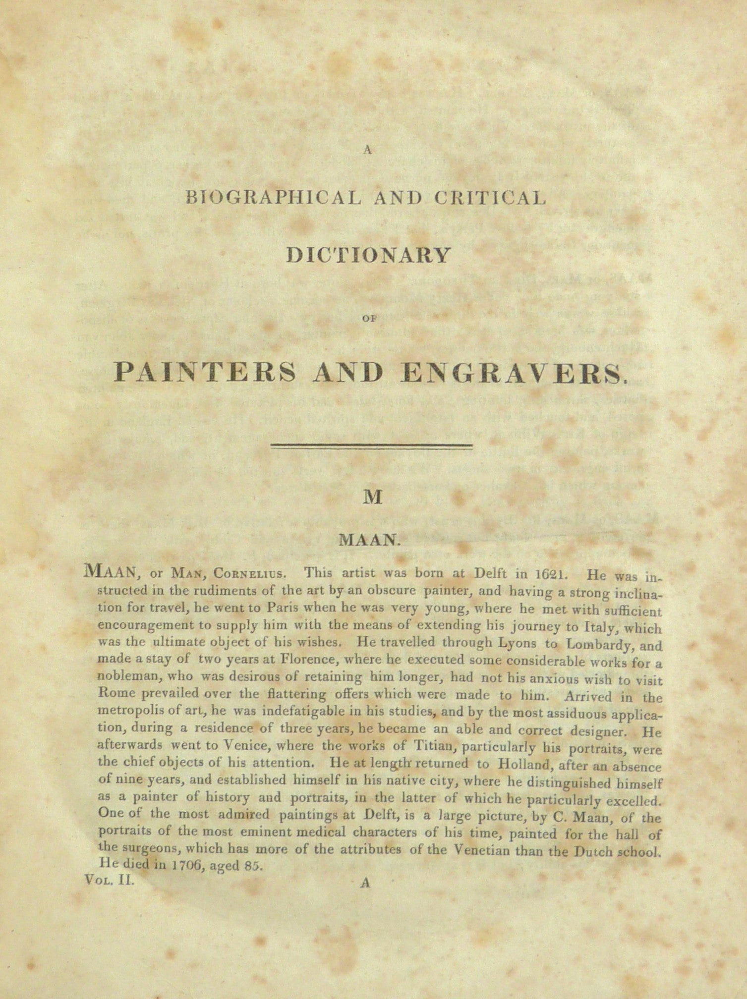 A Biographical and Critical Dictionary of Painters and Engravers, 2 vols by Bryan. Michael