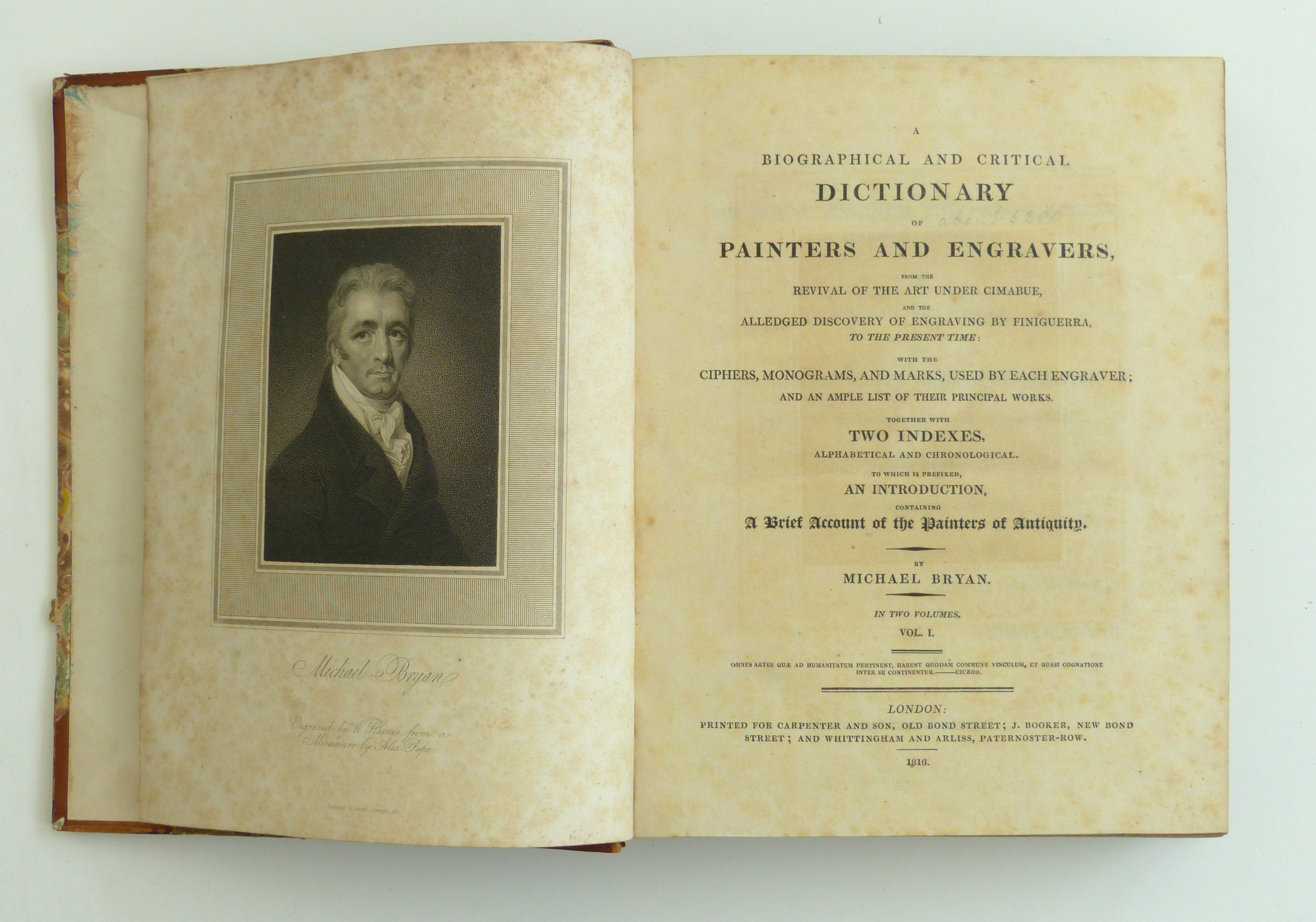 A Biographical and Critical Dictionary of Painters and Engravers, 2 vols by Bryan. Michael