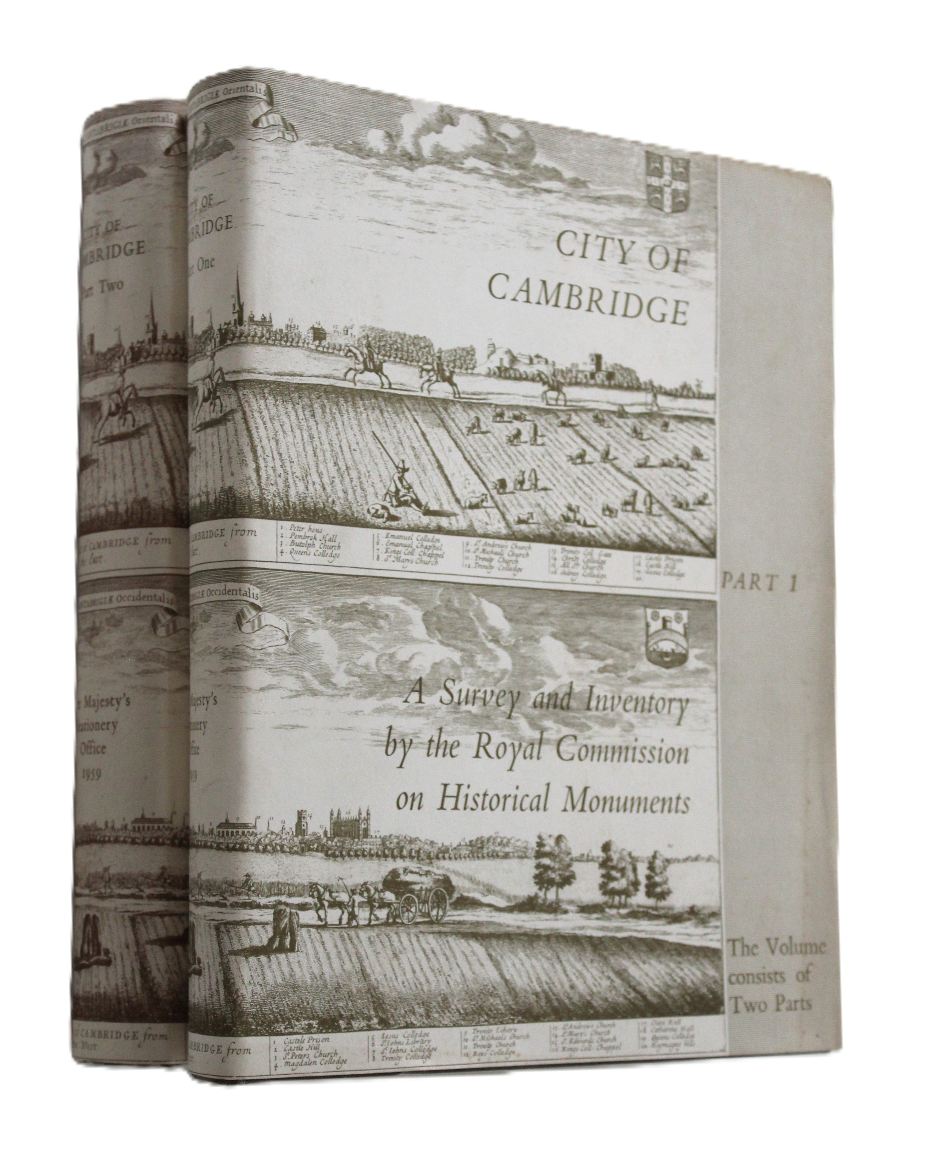 An Inventory of the historical monuments in the City of Cambridge. 2 volumes plus maps