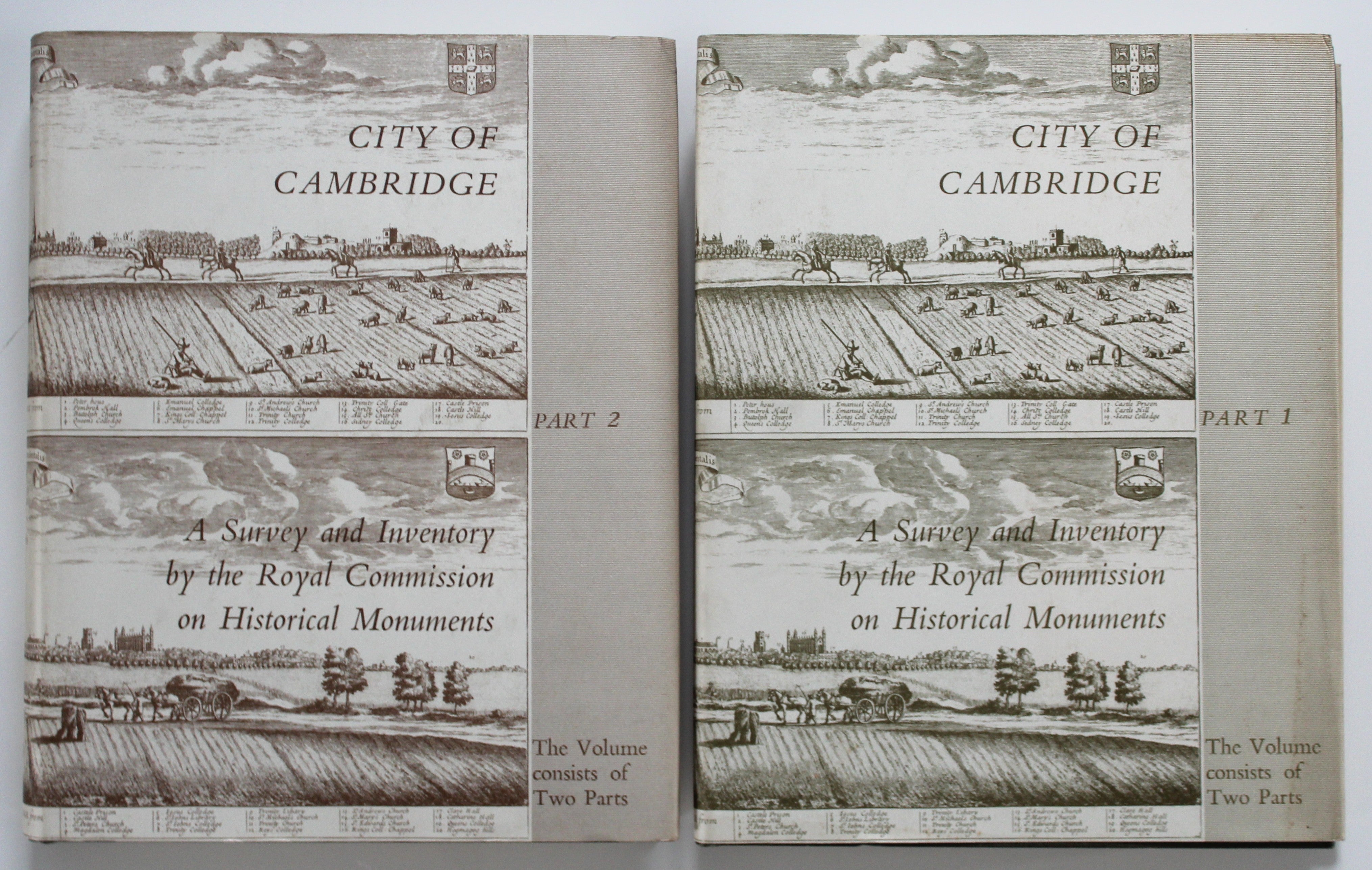 An Inventory of the historical monuments in the City of Cambridge. 2 volumes plus maps