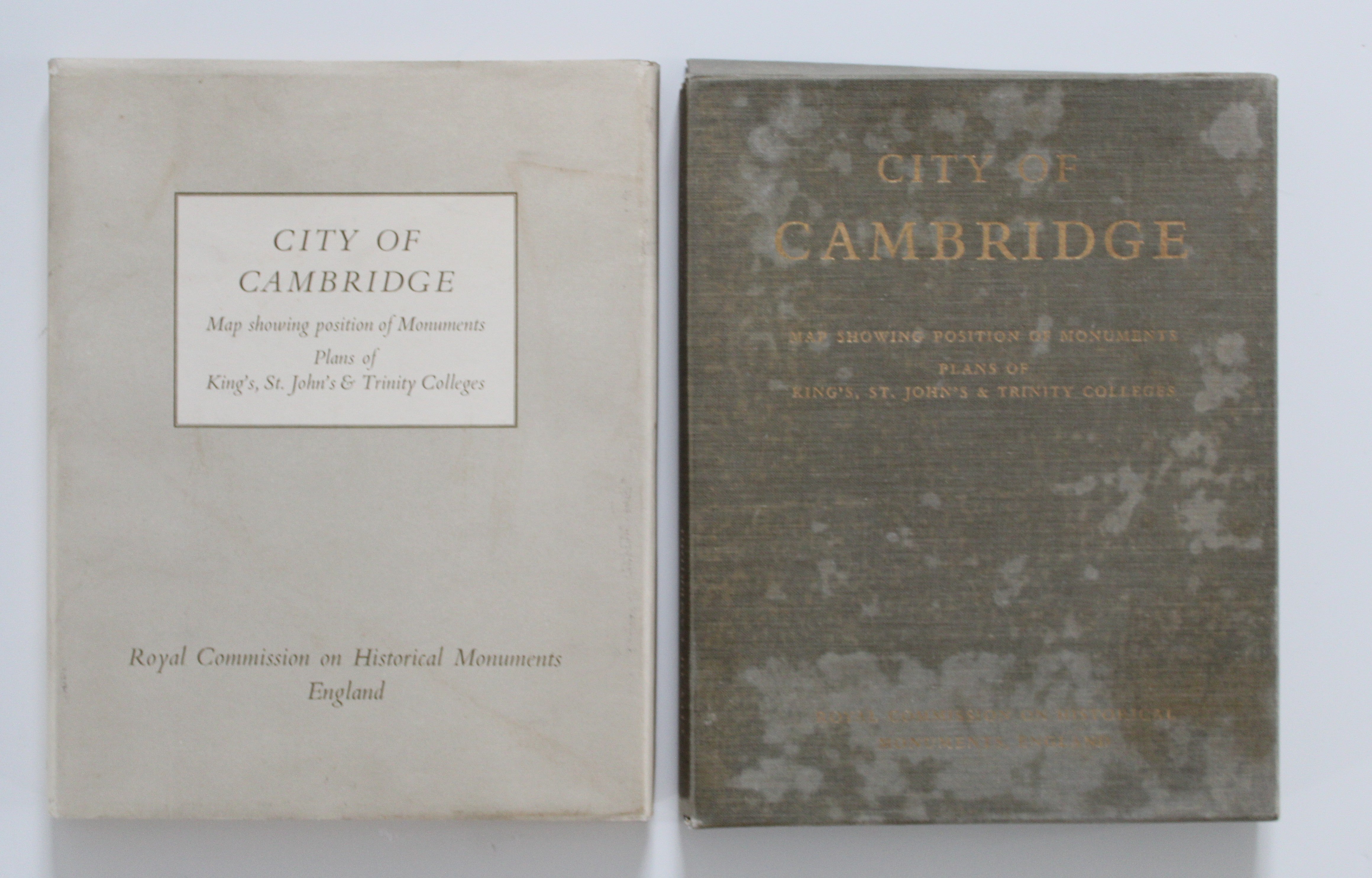 An Inventory of the historical monuments in the City of Cambridge. 2 volumes plus maps