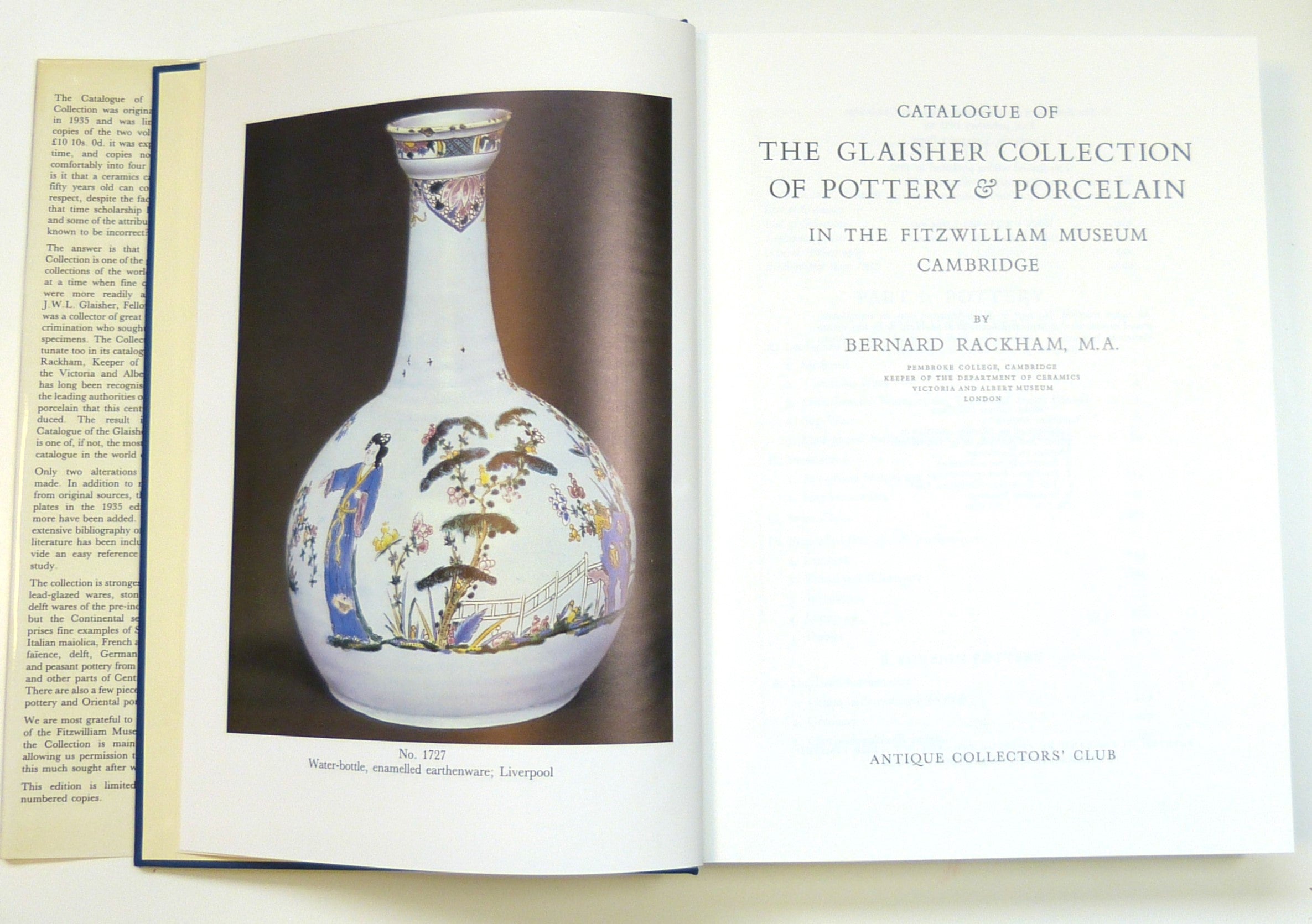 Glaisher Collection of Pottery and Porcelain in the Fitzwilliam Museum, Cambridge by Rackham, Bernard