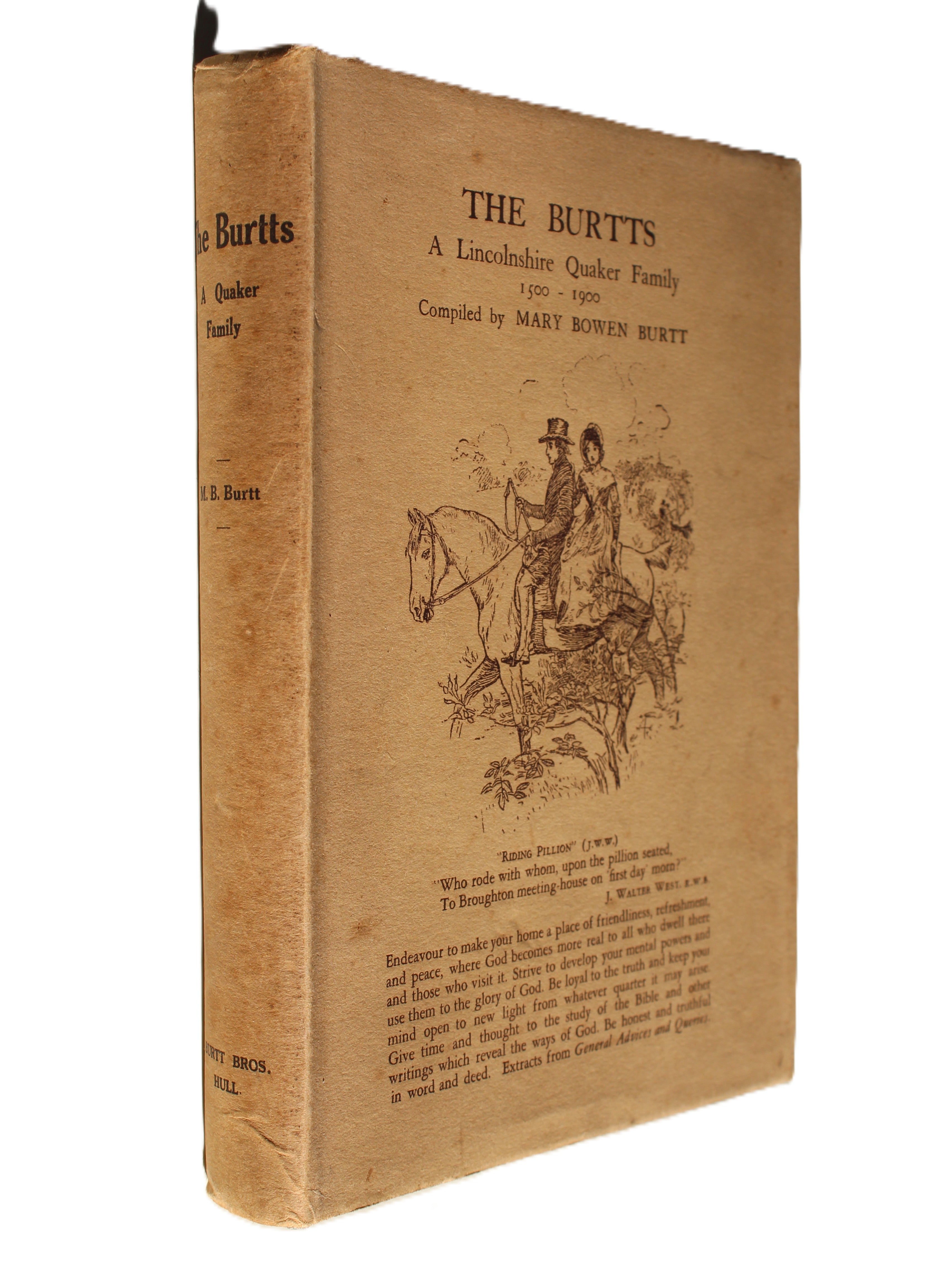 The Burtts - A Lincolnshire Quaker Family compiled by Mary Bowen Burtt