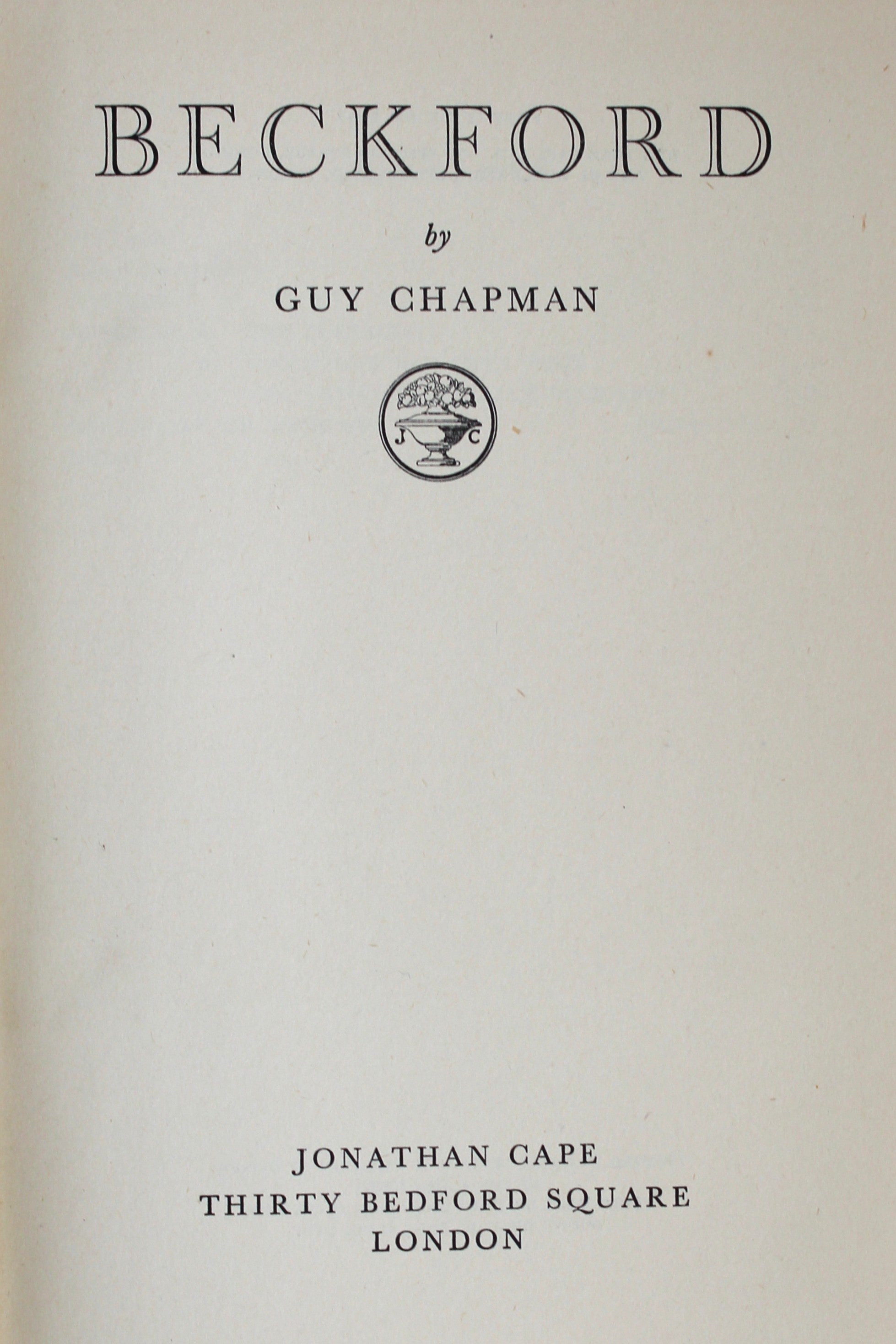 Beckford by Guy Chapman