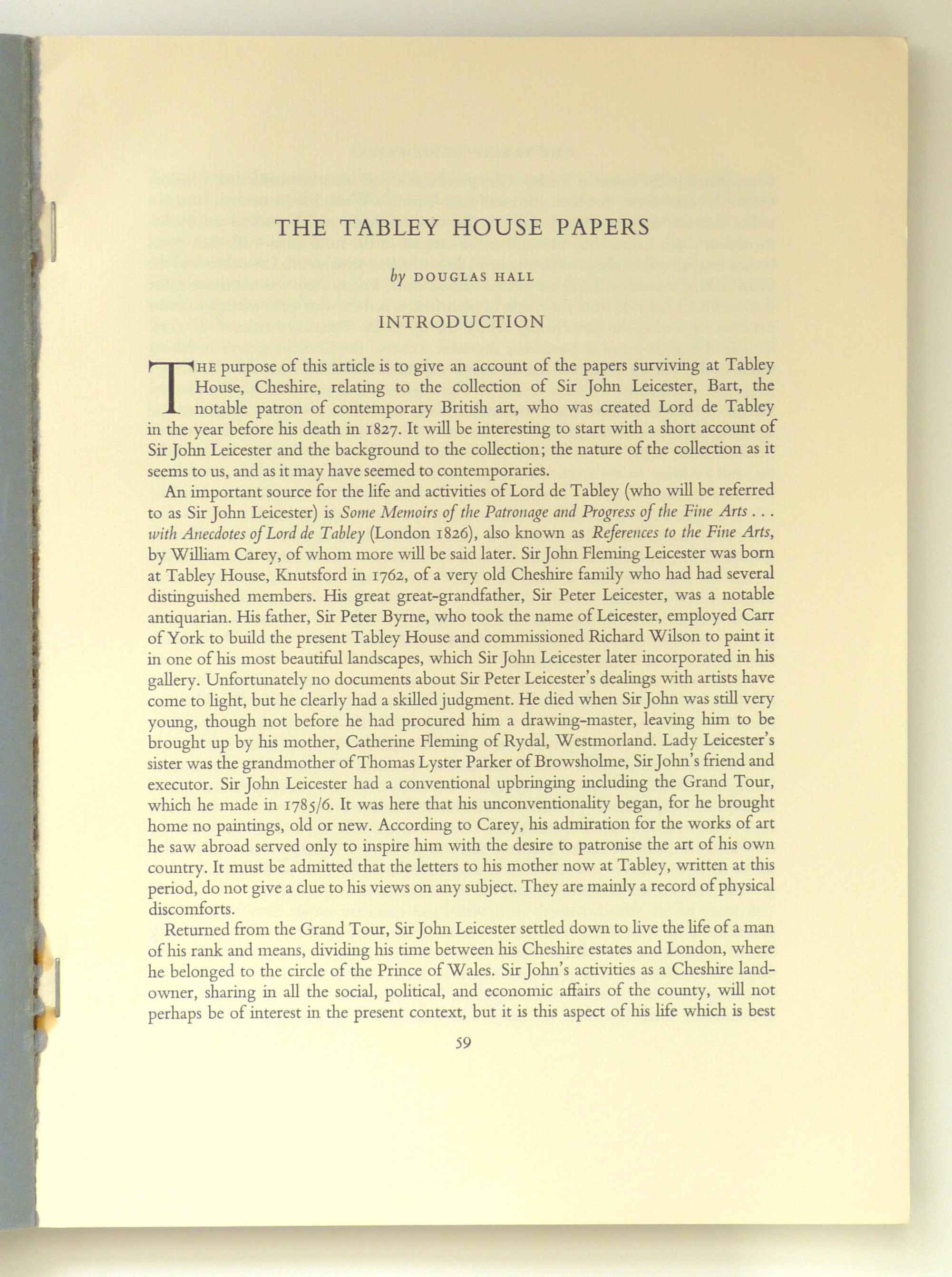 The Tabley House Papers by Hall, Douglas