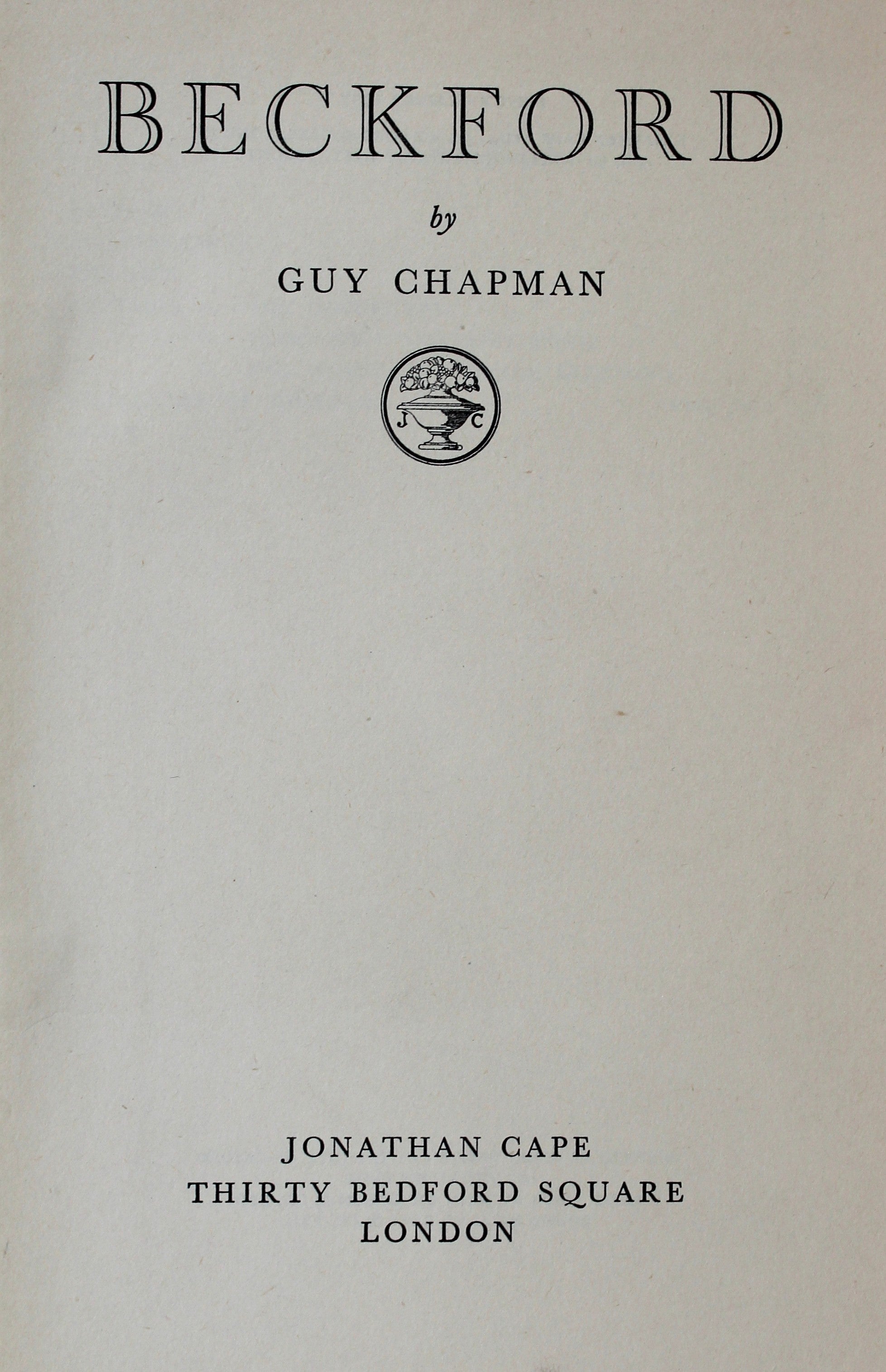 Beckford by Guy Chapman