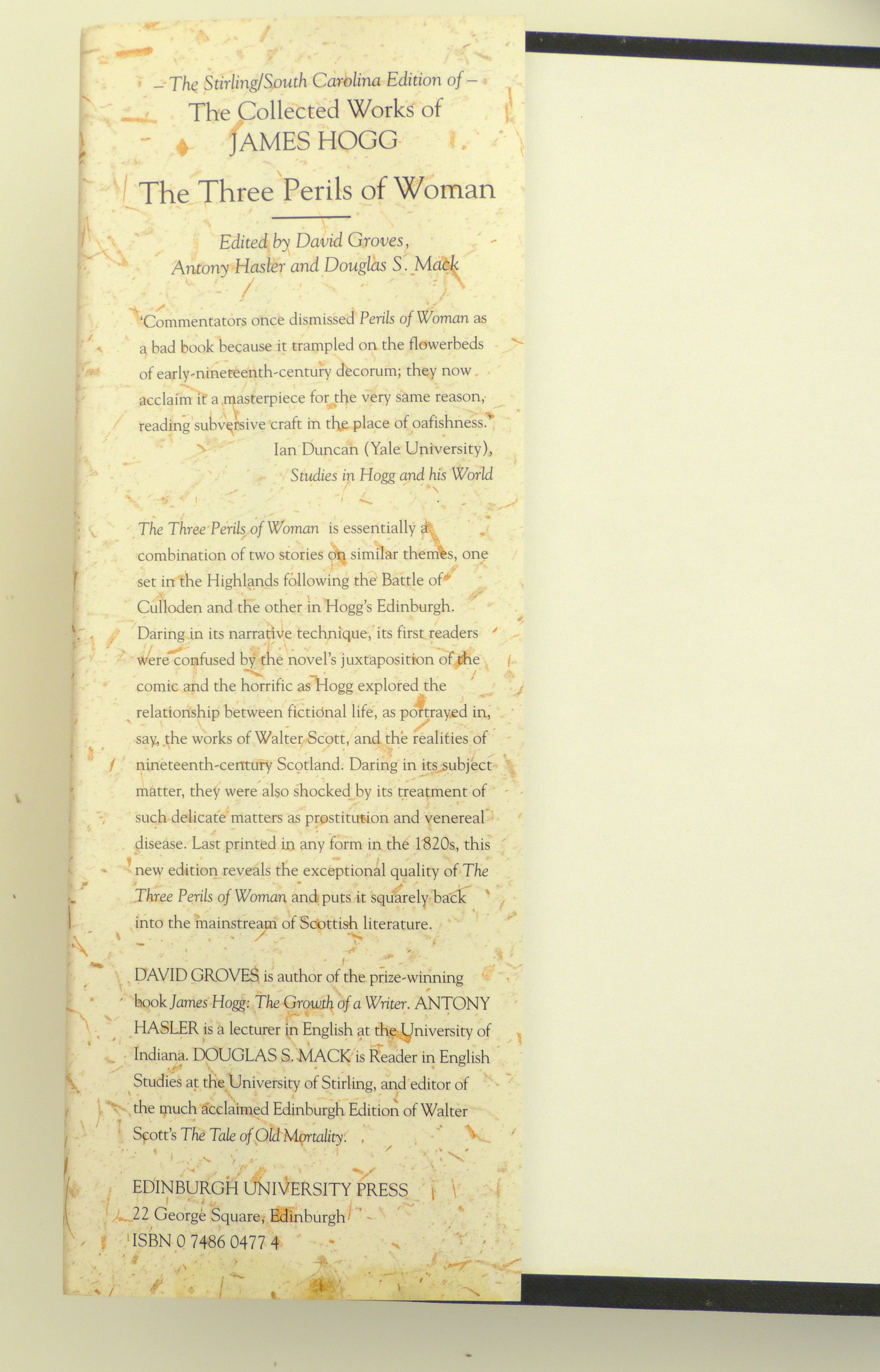 The Three Perils of Woman or Love, Leasing, and Jealousy by James Hogg