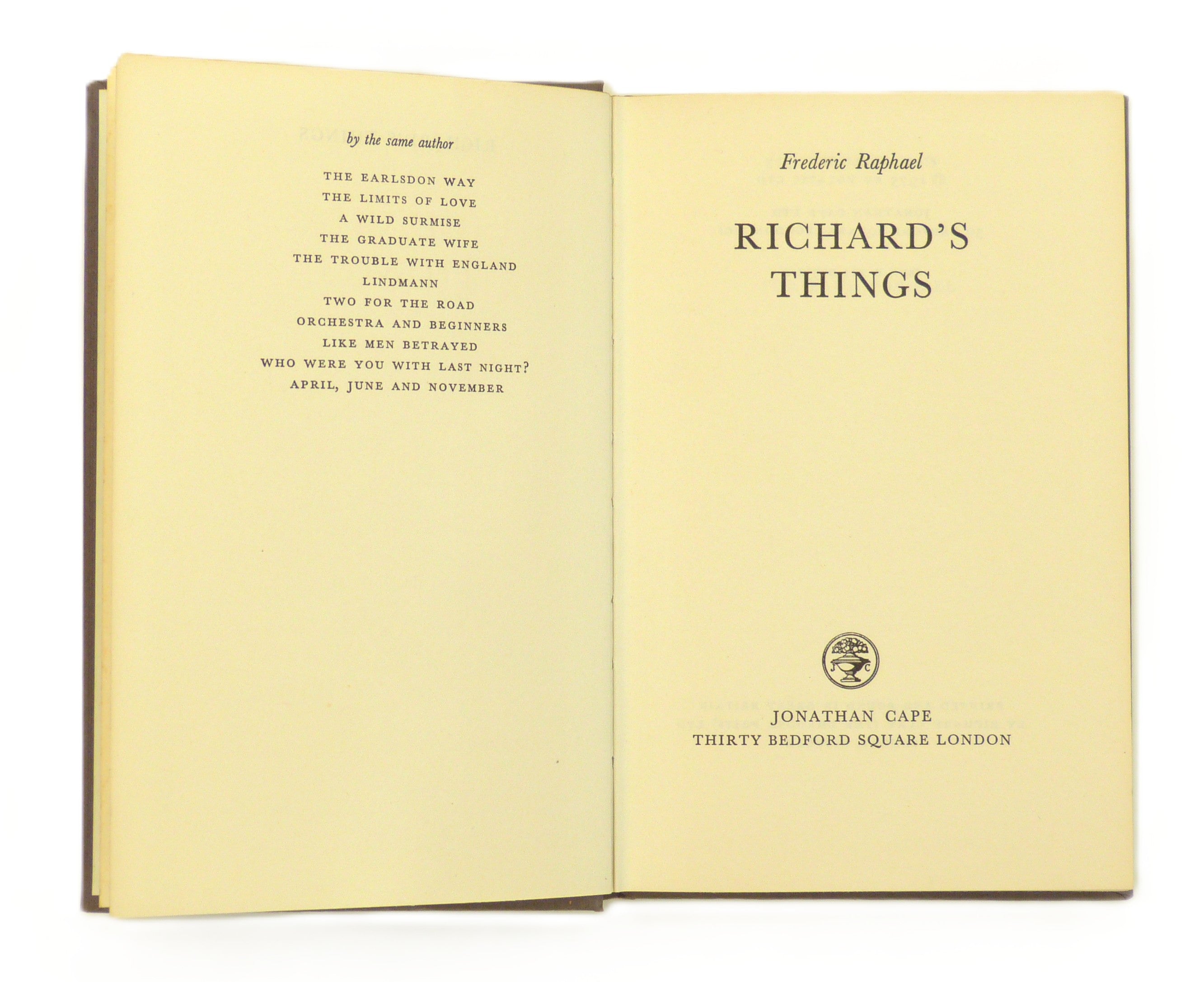 Richard's Things by Frederic Raphael