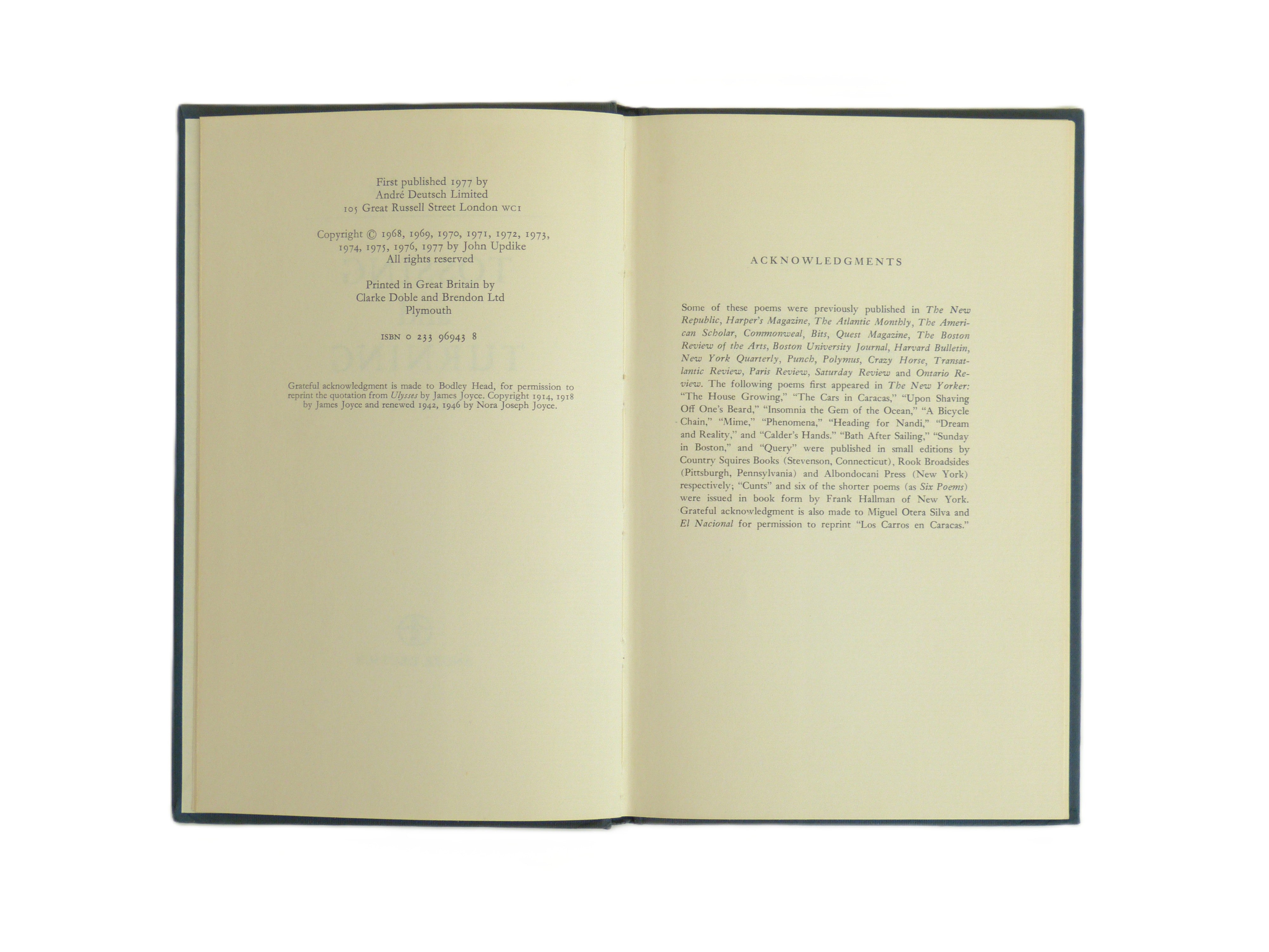 Tossing and Turning by John Updike
