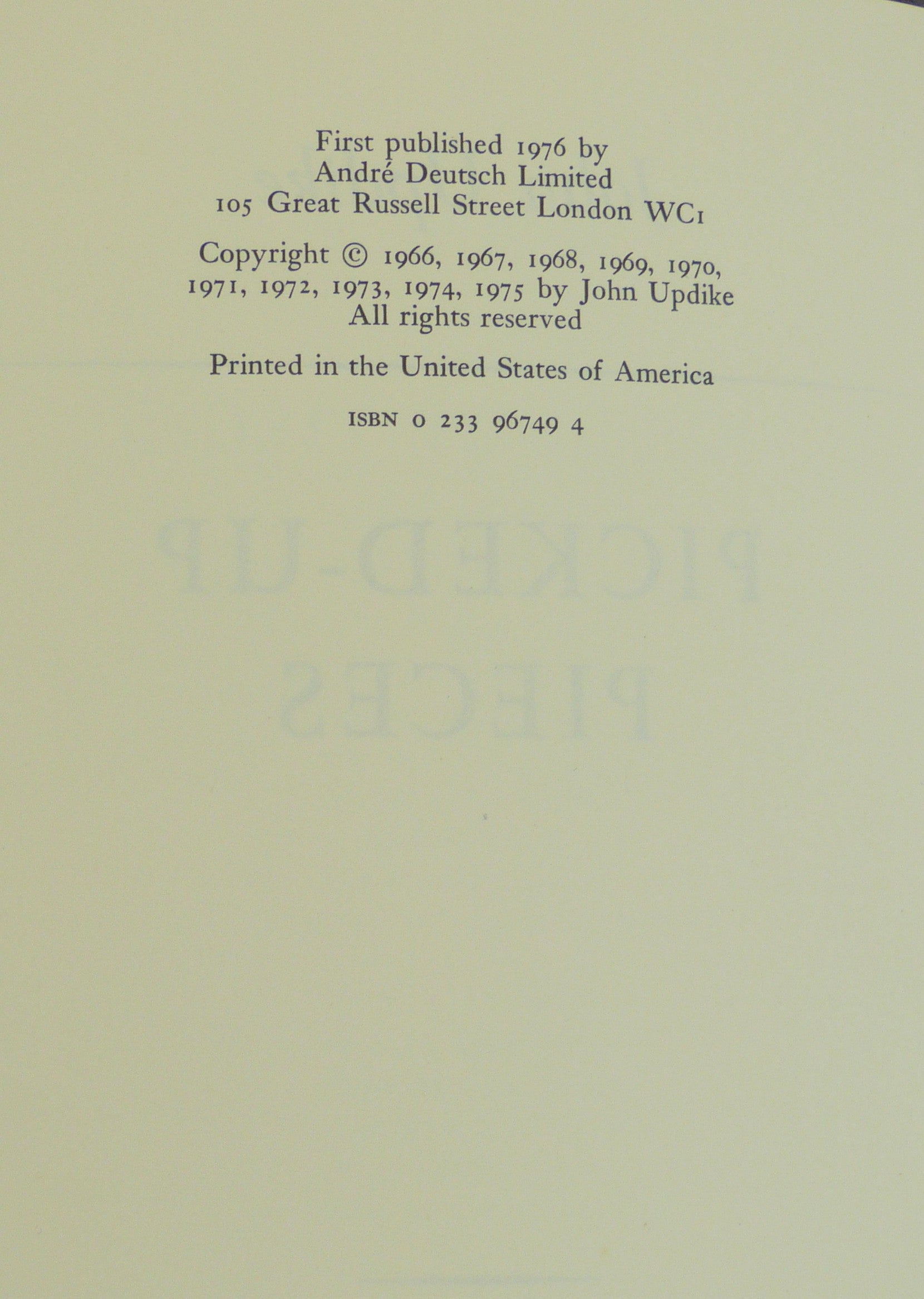 Picked-up Pieces by John Updike