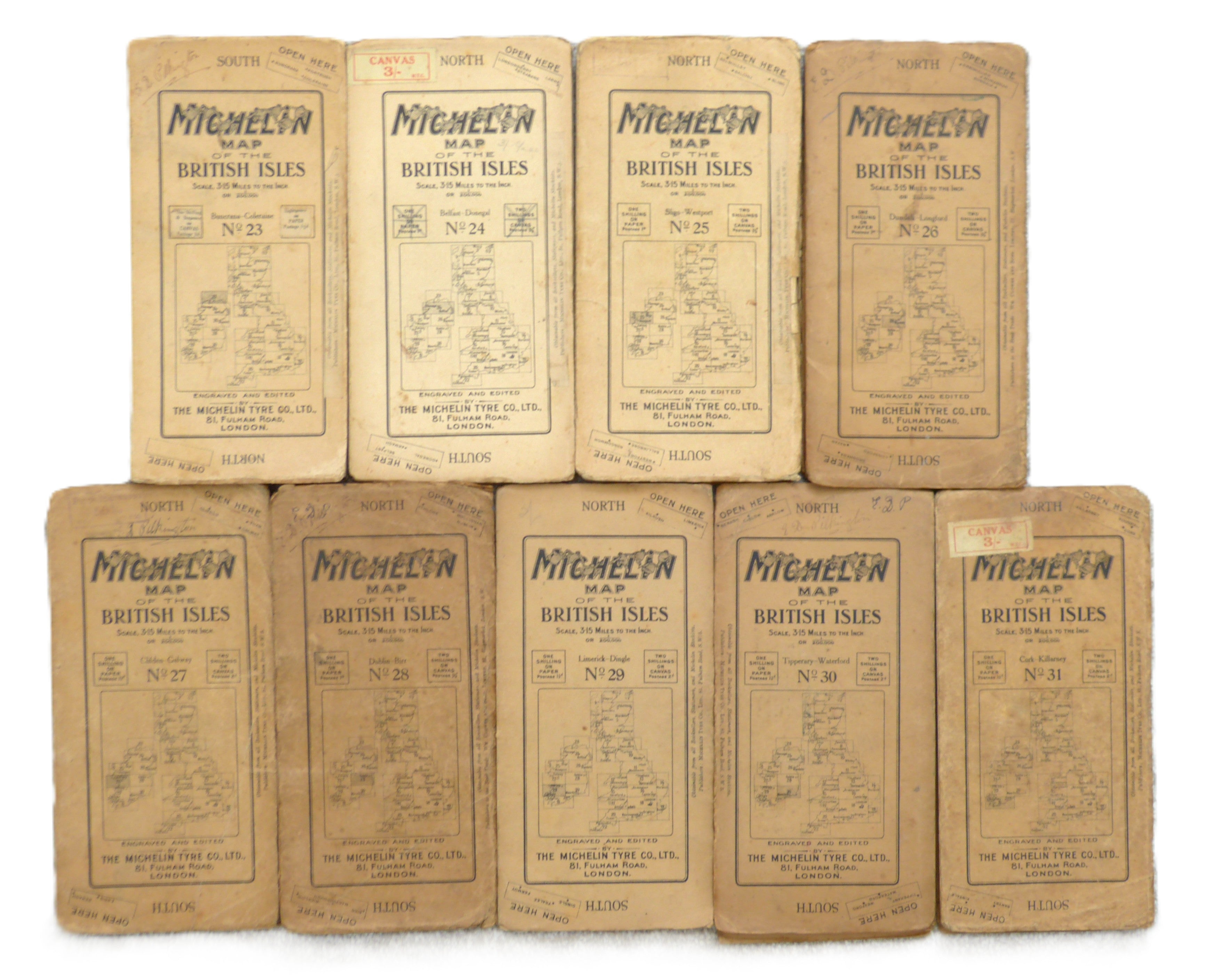 Michelin Map of the British Isles - Complete Irish Set (9 Maps)