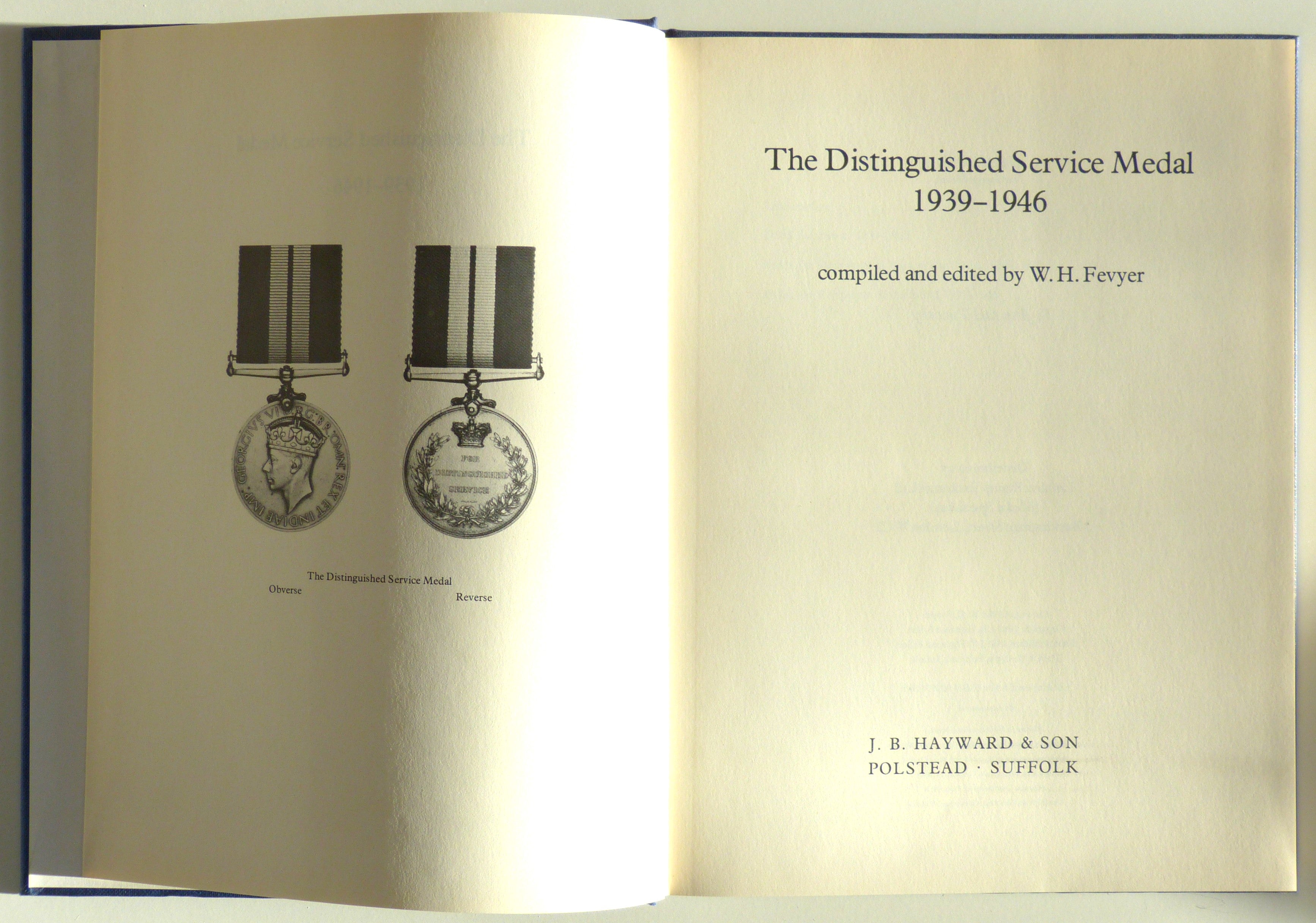 The Distinguished Service Medal 1939-1946 by Fevyer W H