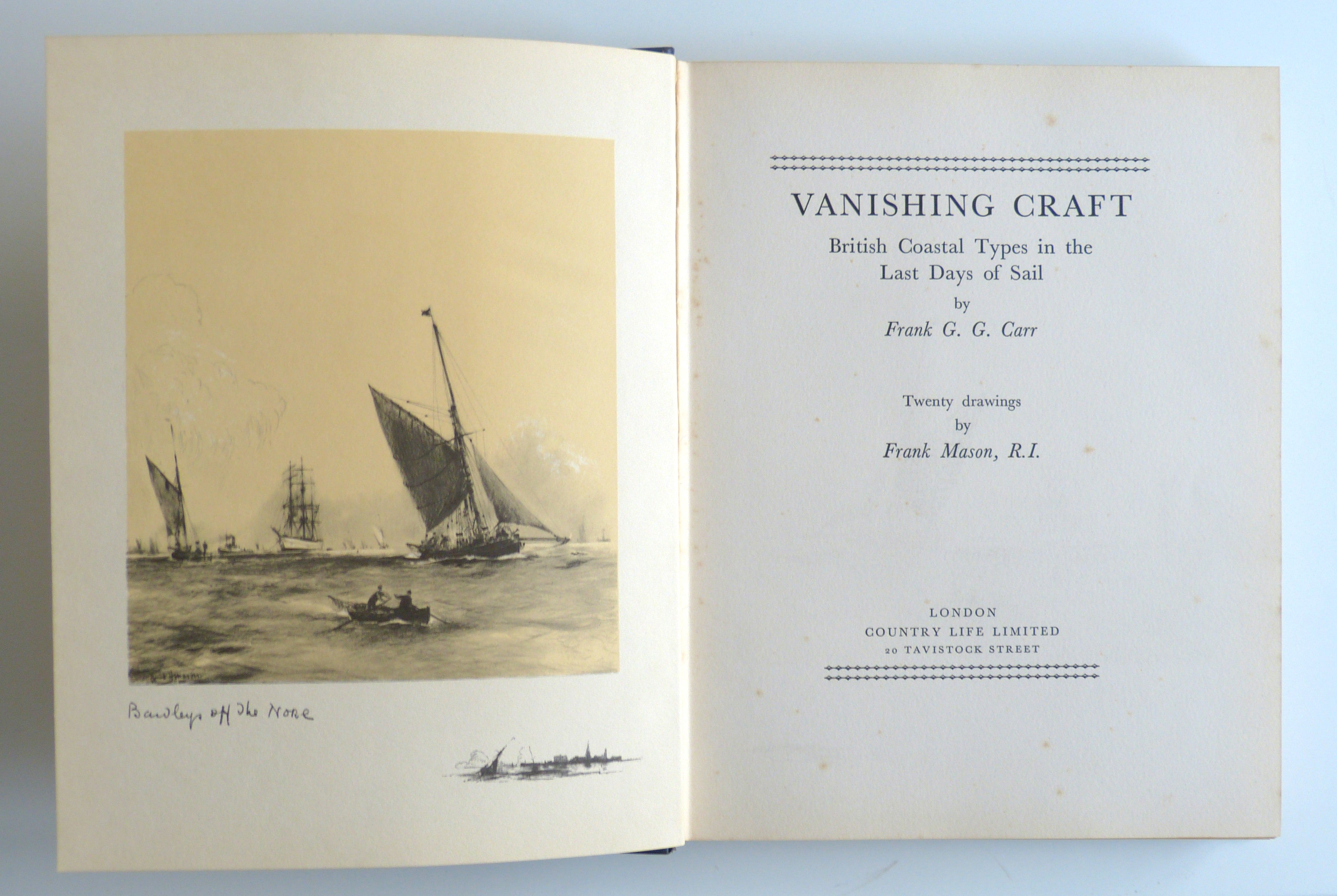 VANISHING CRAFT British Coastal Types in the Last Days of Sail by CARR, FRANK G. G