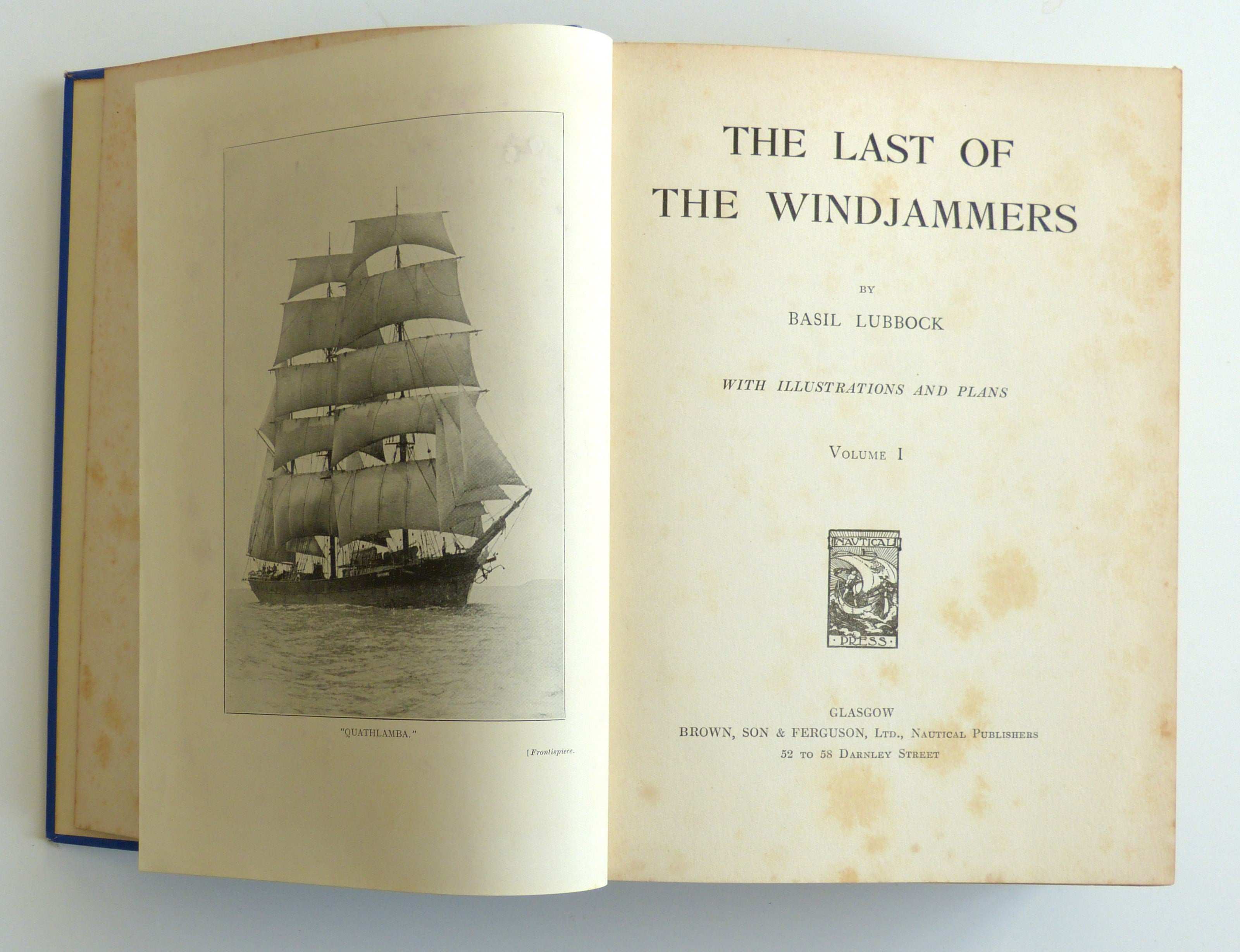 The Last of the Windjammers, Vol1 and Vol.2 by Basil Lubbock