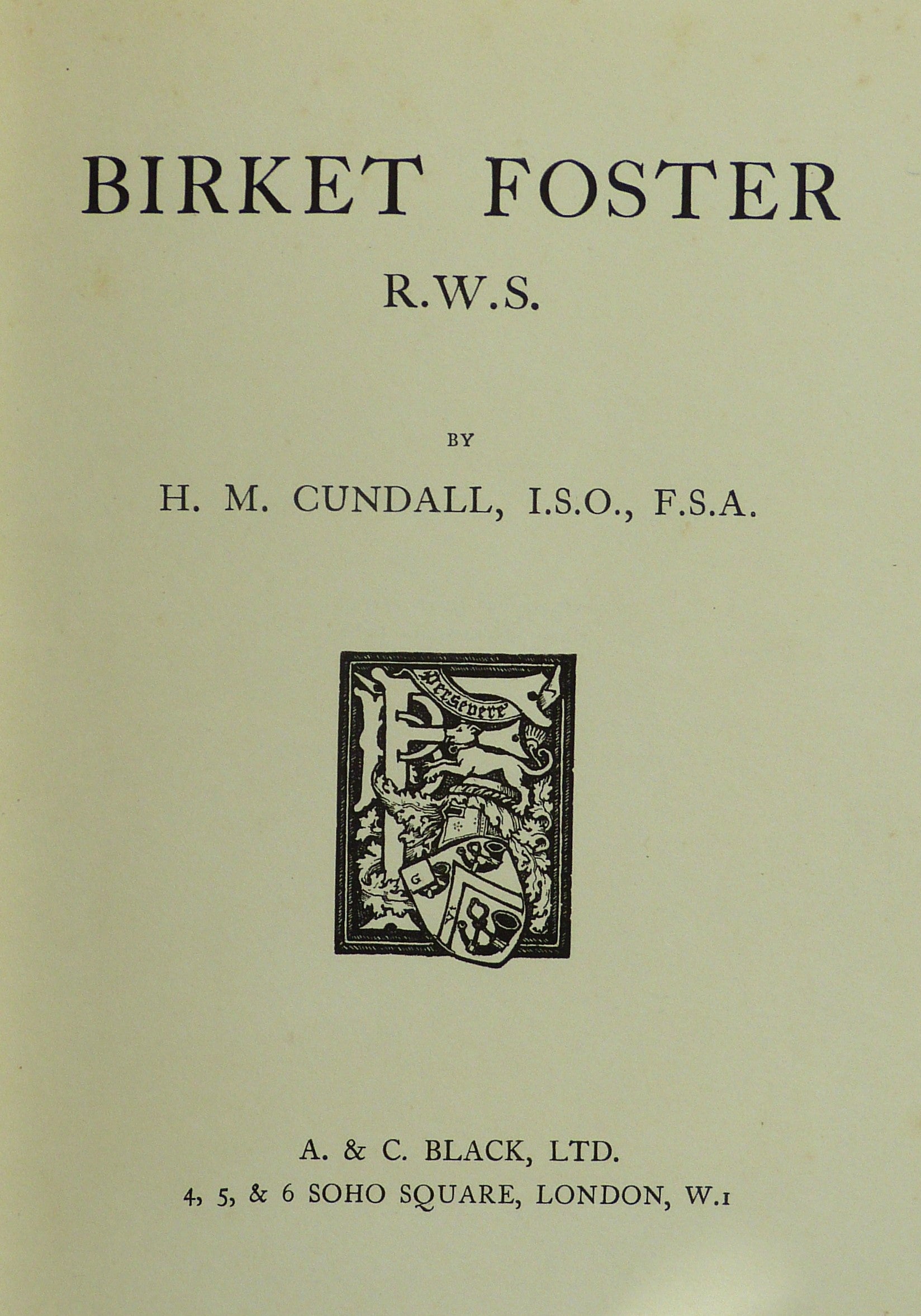 Birket Foster R. W. S. by Cundall HM