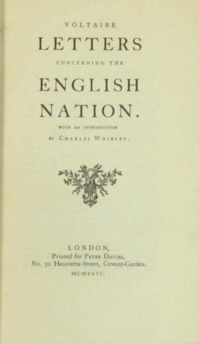 Letters Concerning the English Nation. With an Introduction by Charles Whibley by Voltaire