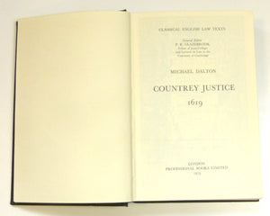 Country Justice 1619 English Law Texts by Dalton, M