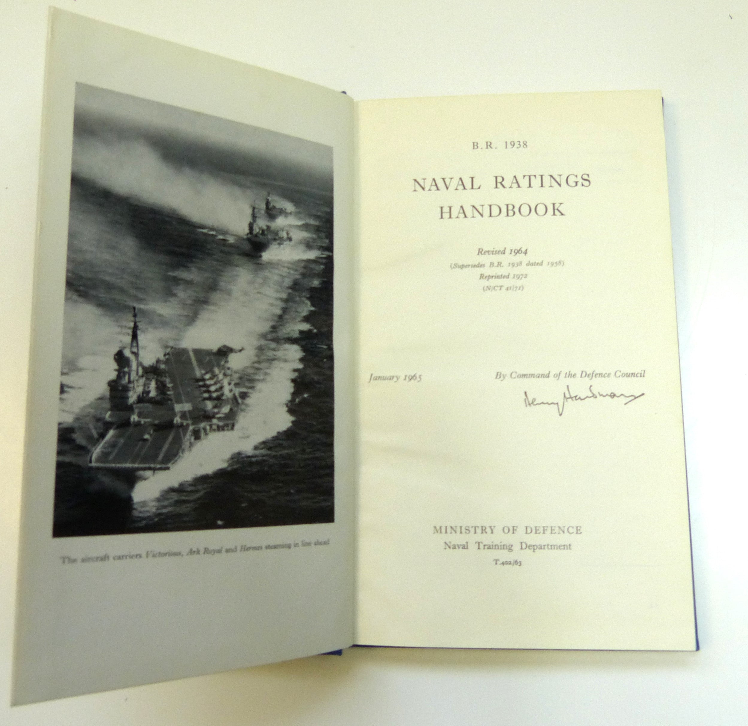 B.R. 1938 Naval Ratings Handbook by Ministry of Defence, UK