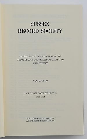 The Town Book of Lewes 1837 - 1901 by Verena Smith