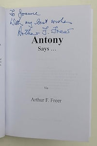 Antony Says By Freer, A.F.
