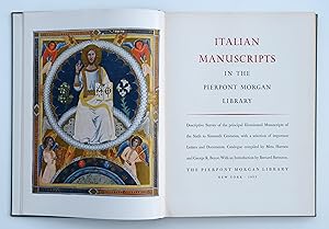 Italian Manuscripts in the Pierpont Morgan Library by Harrsen, M. ; Boyce, G.K. ; Pierpont Morgan Library.