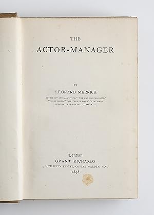 The Actor-Manager By Merrick, Leonard