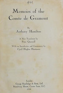 MEMOIRS OF THE COMTE DE GRAMONT by Hamilton, Anthony & Quennell, Peter